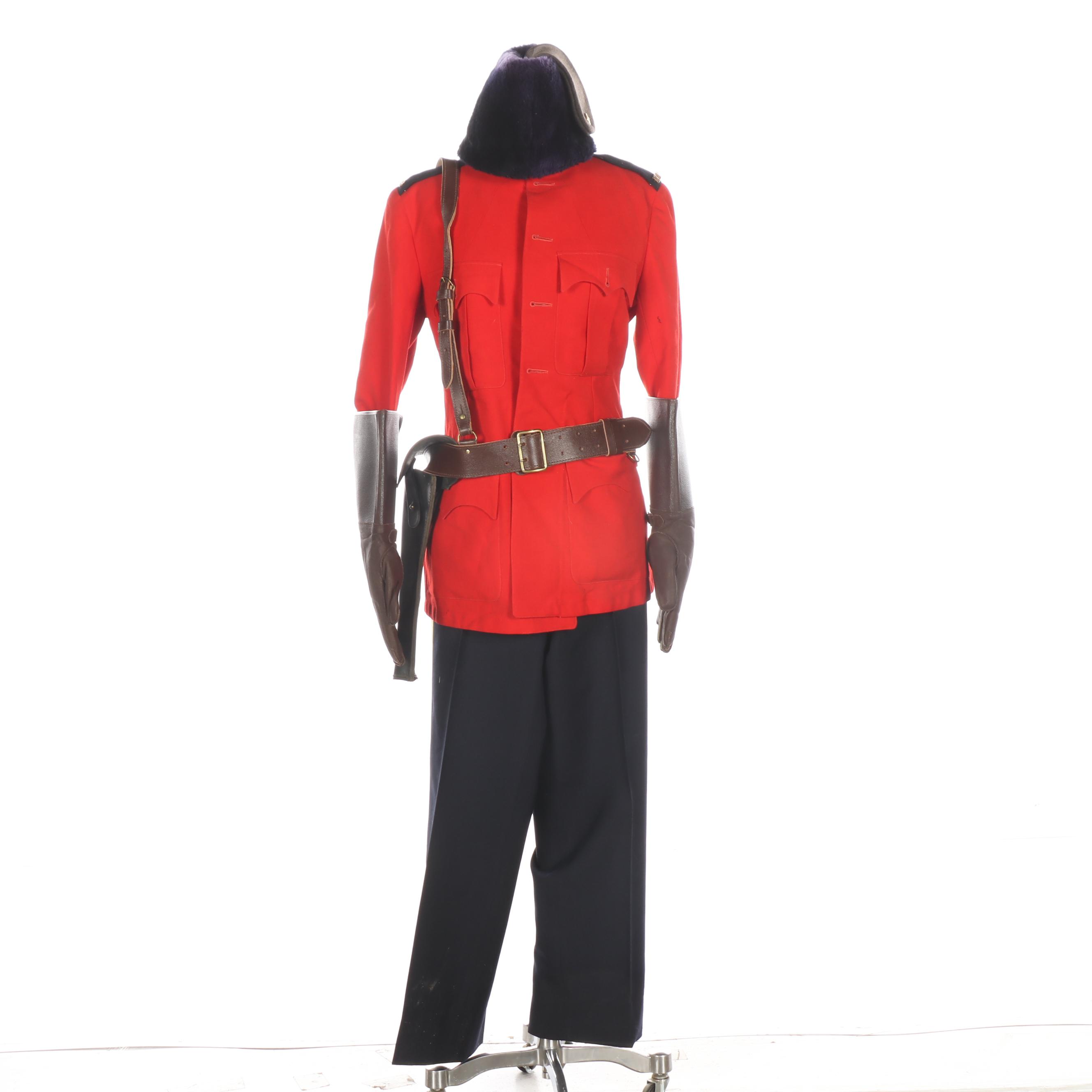 Royal Canadian Mounted Police Uniform and Canadian Army Sheepskin Fur Hat