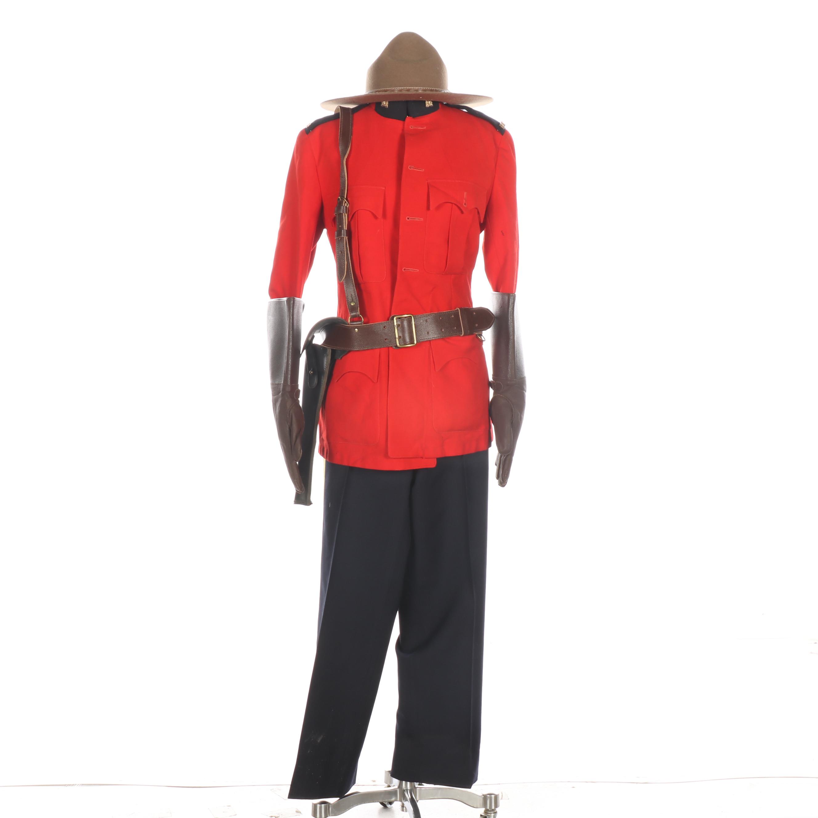 Royal Canadian Mounted Police Uniform and Canadian Army Sheepskin Fur Hat