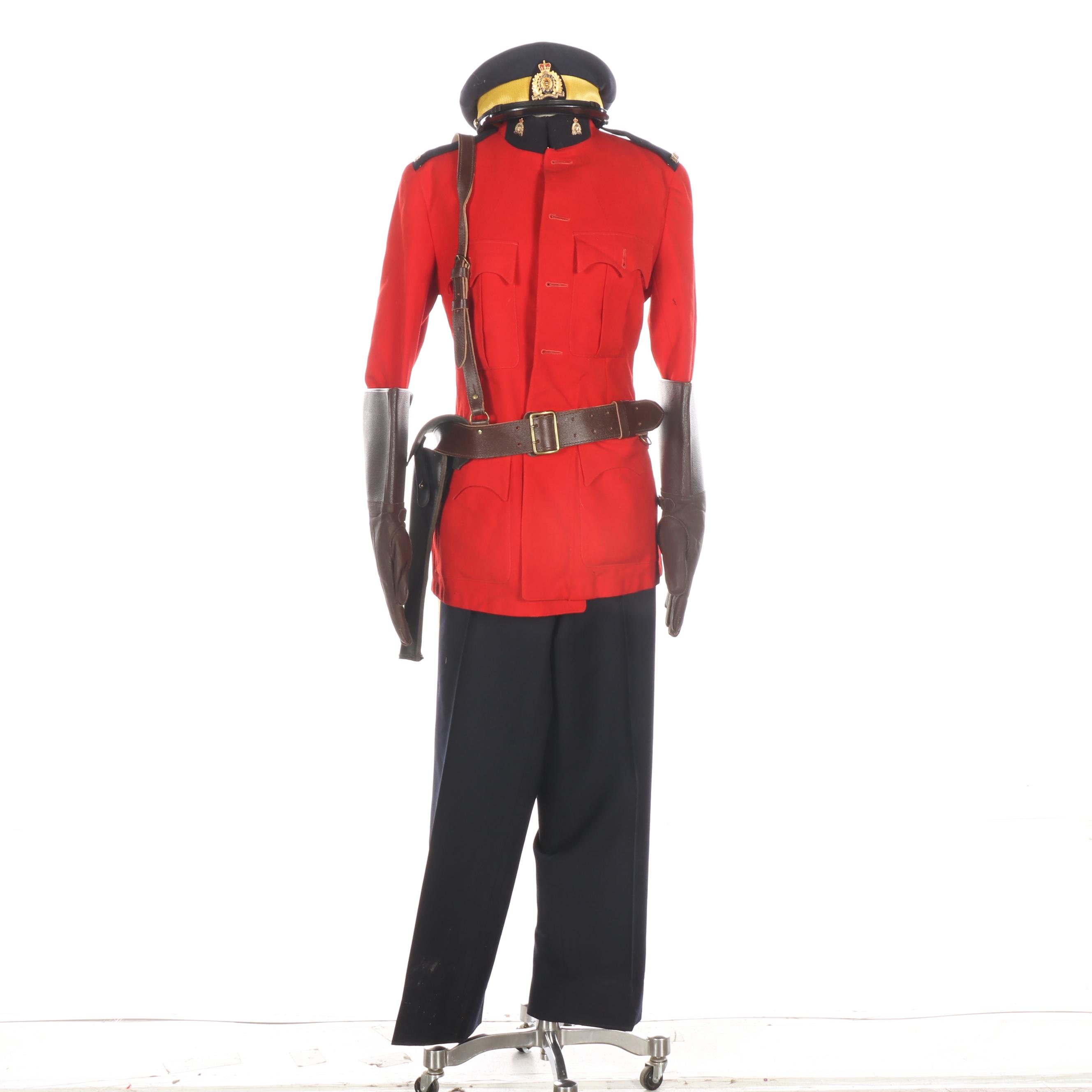 Royal Canadian Mounted Police Uniform and Canadian Army Sheepskin Fur Hat