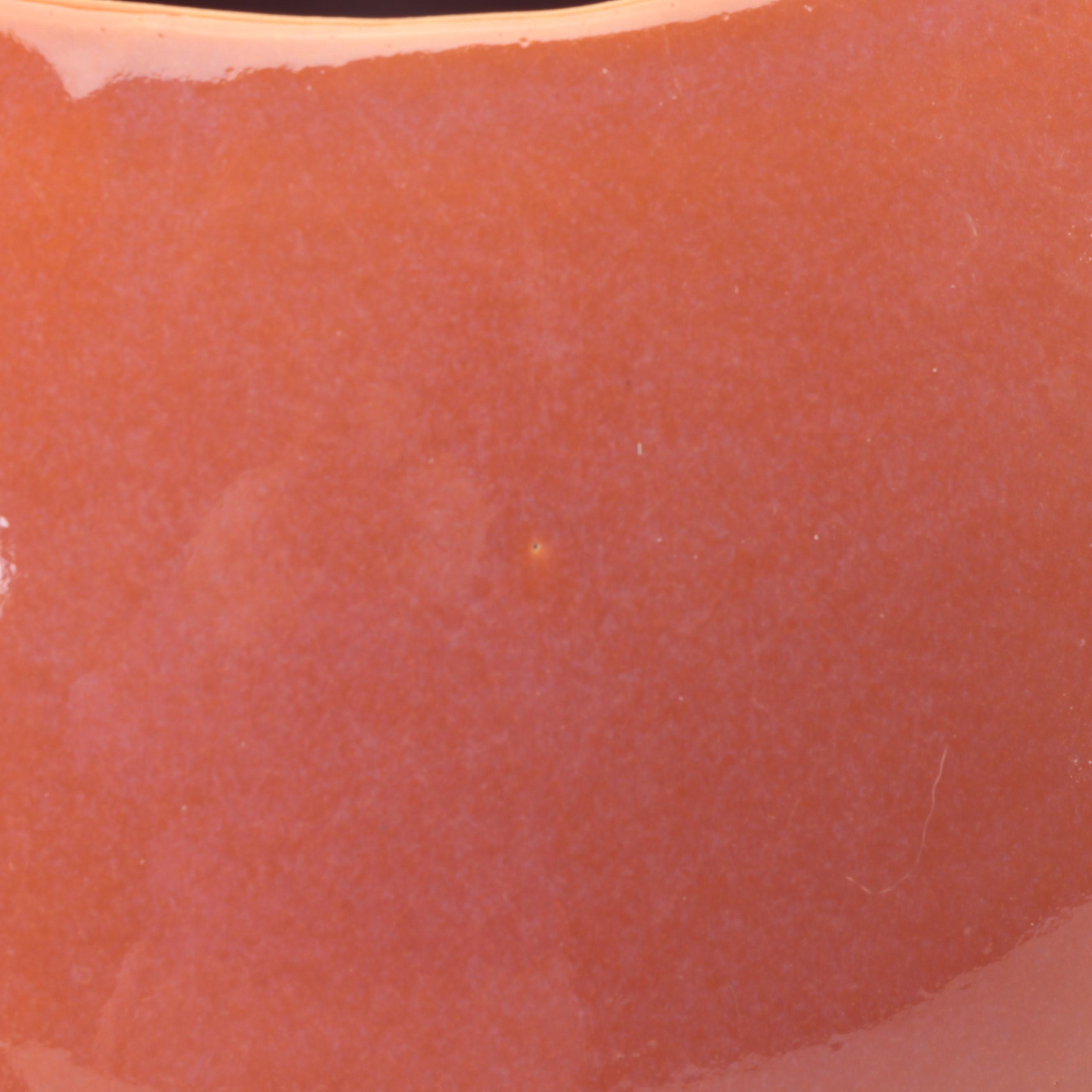 Roseville Pottery "Rozane" Burnt Orange Glazed Handled Sphere Vase, 1940s