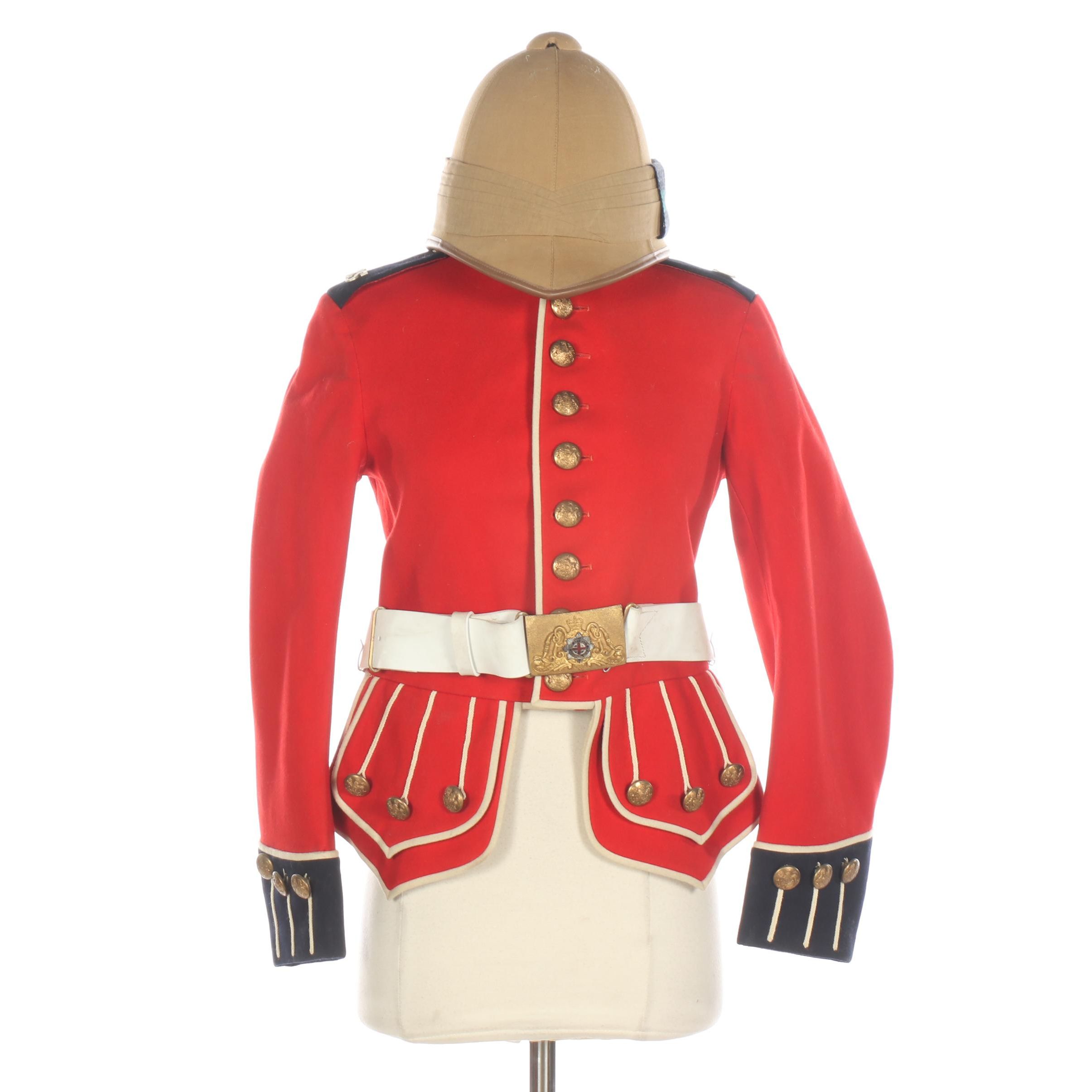 Pre-WWI Era British Army Royal Scots Tunic with Tropical Pith Helmet