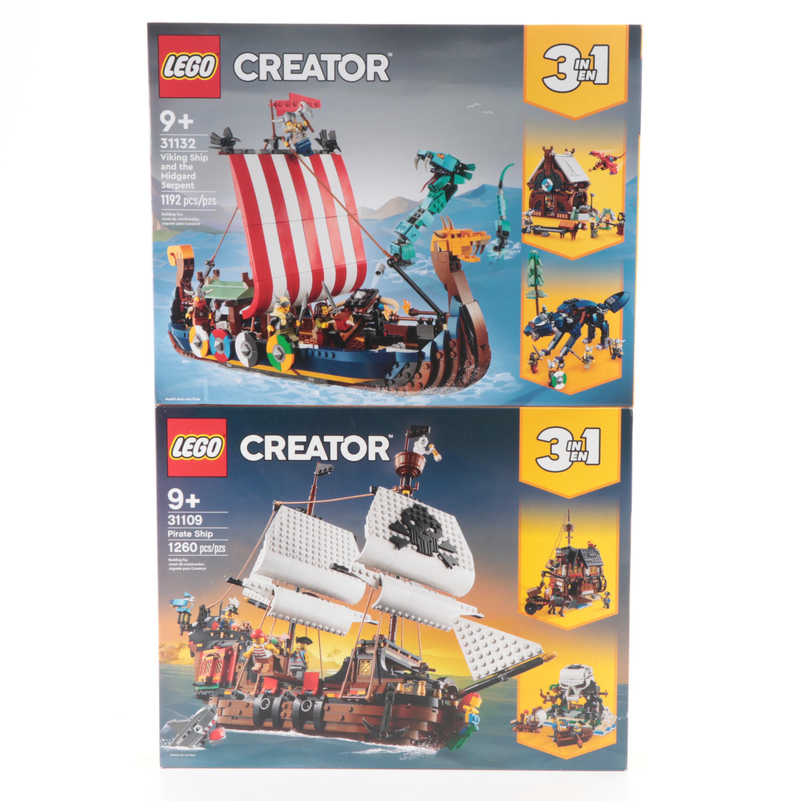 LEGO Creator Pirate Ship with Viking Ship and the Midgard Serpent Toy Sets