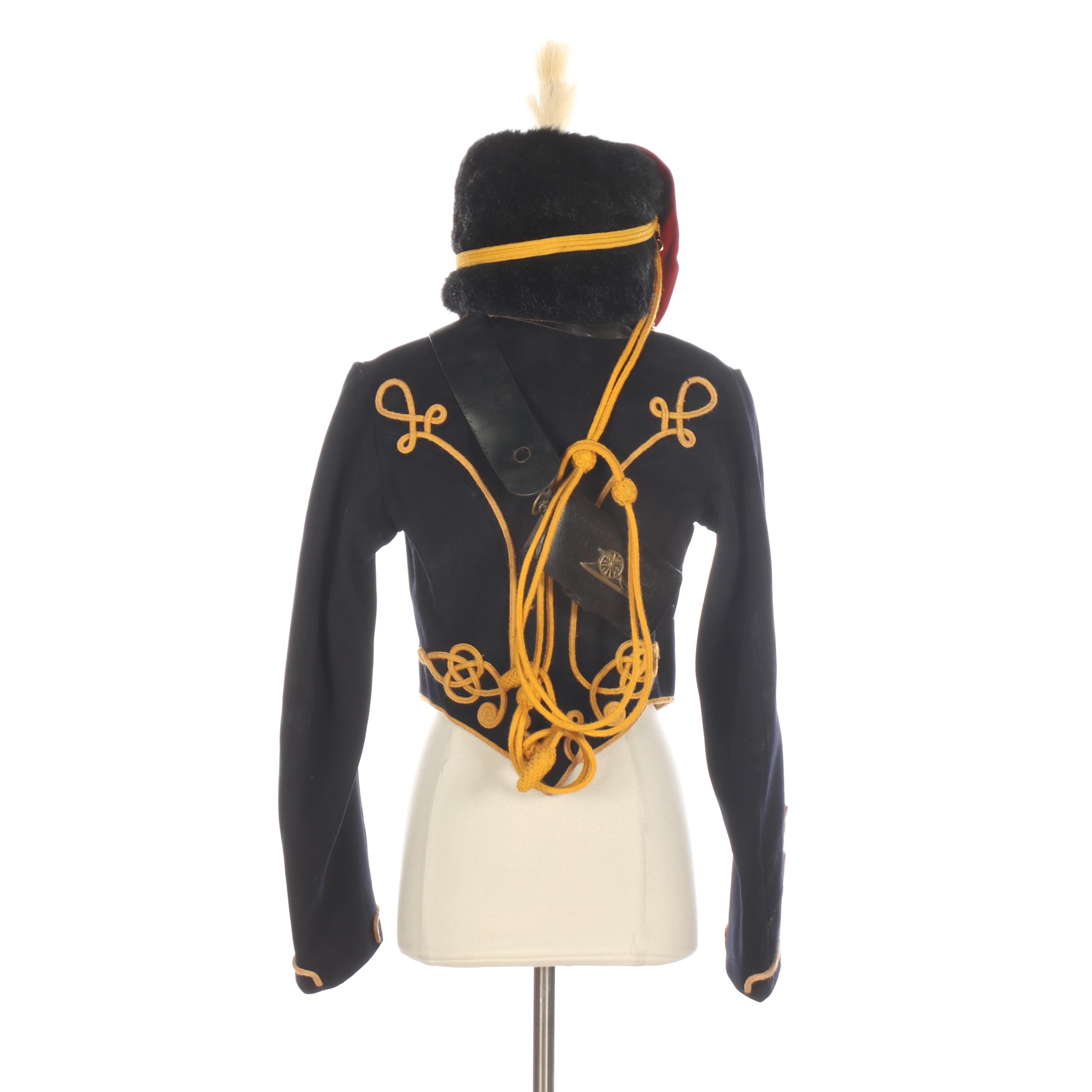 British Royal Horse Artillery Uniform and Bearskin Busby Hat with Plume