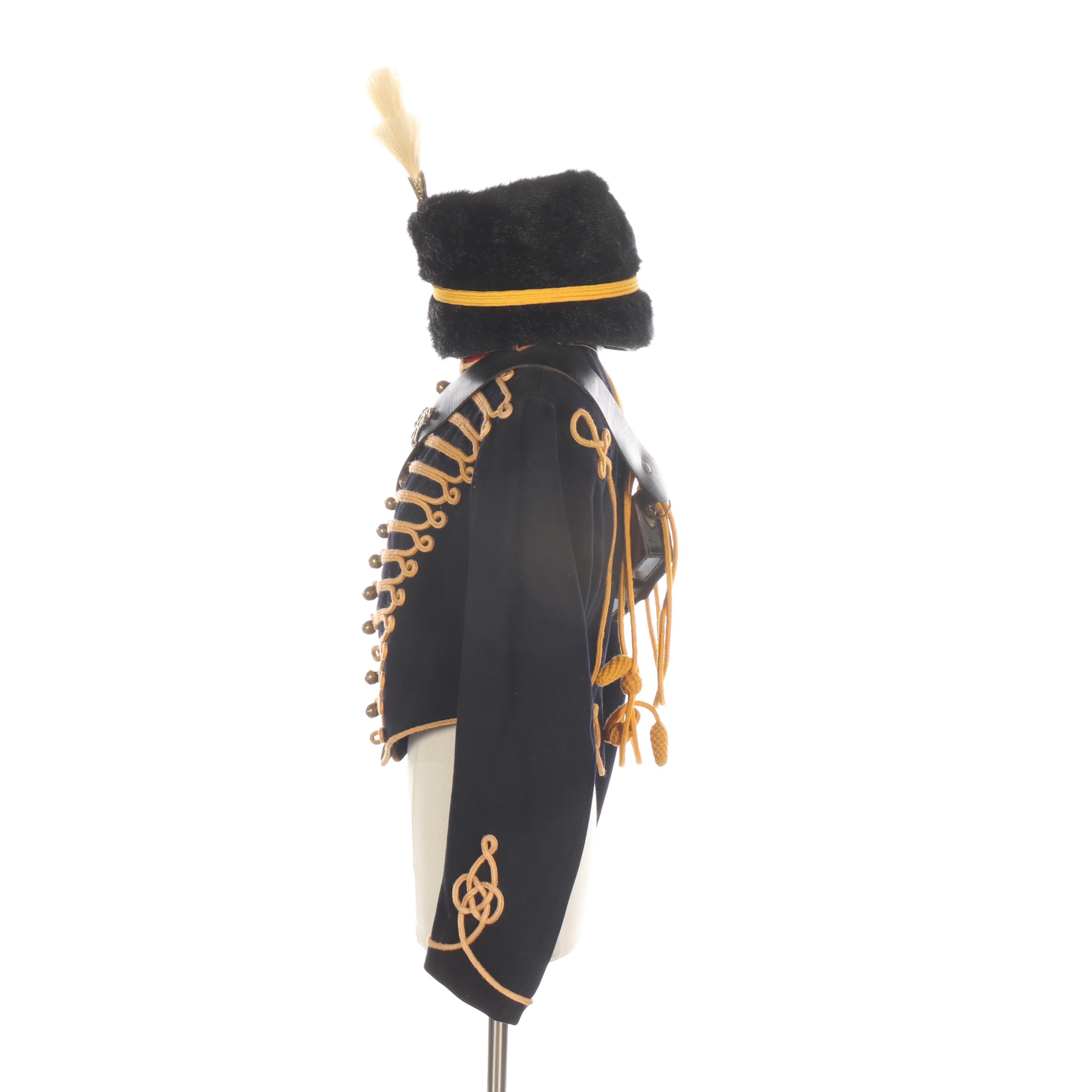 British Royal Horse Artillery Uniform and Bearskin Busby Hat with Plume