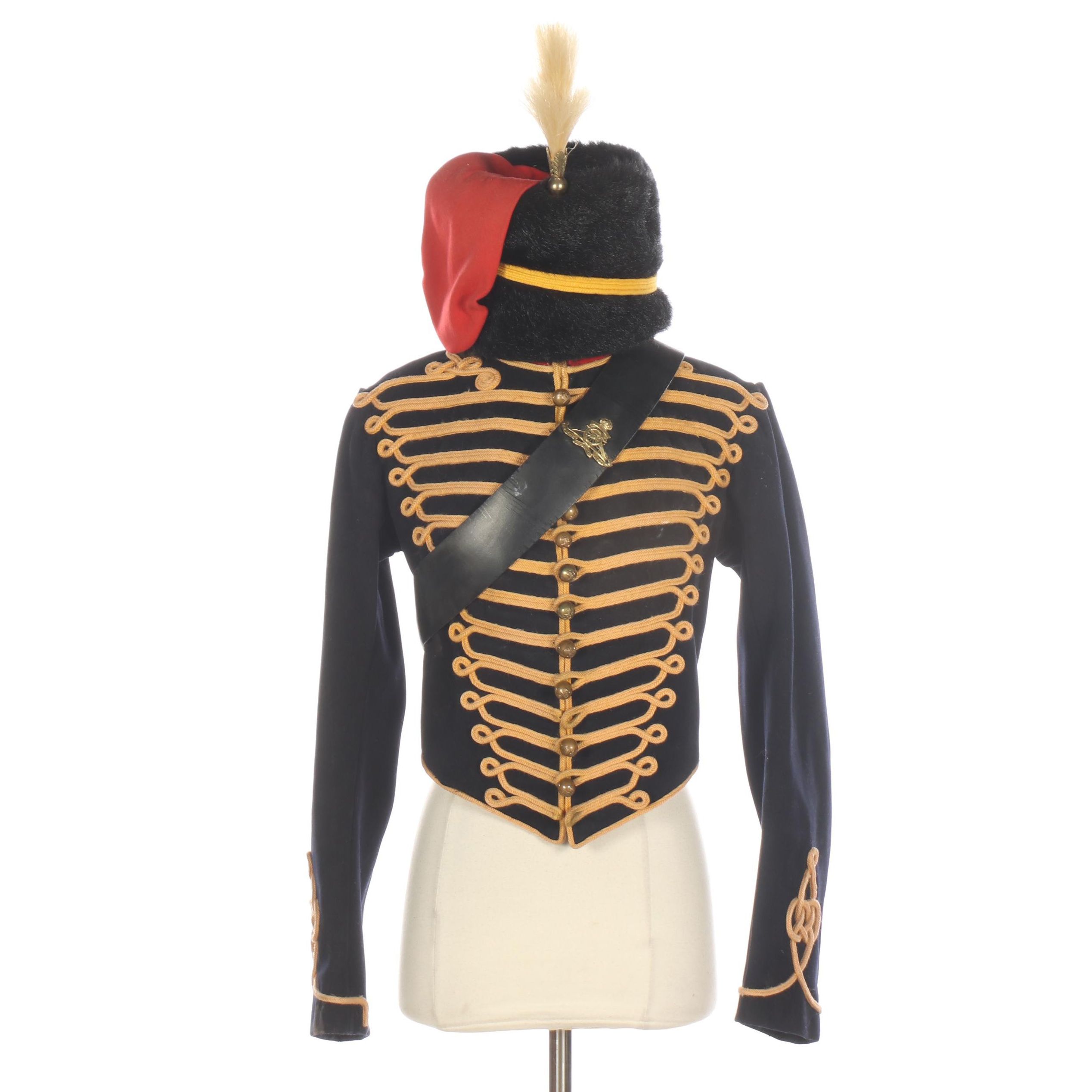 British Royal Horse Artillery Uniform and Bearskin Busby Hat with Plume
