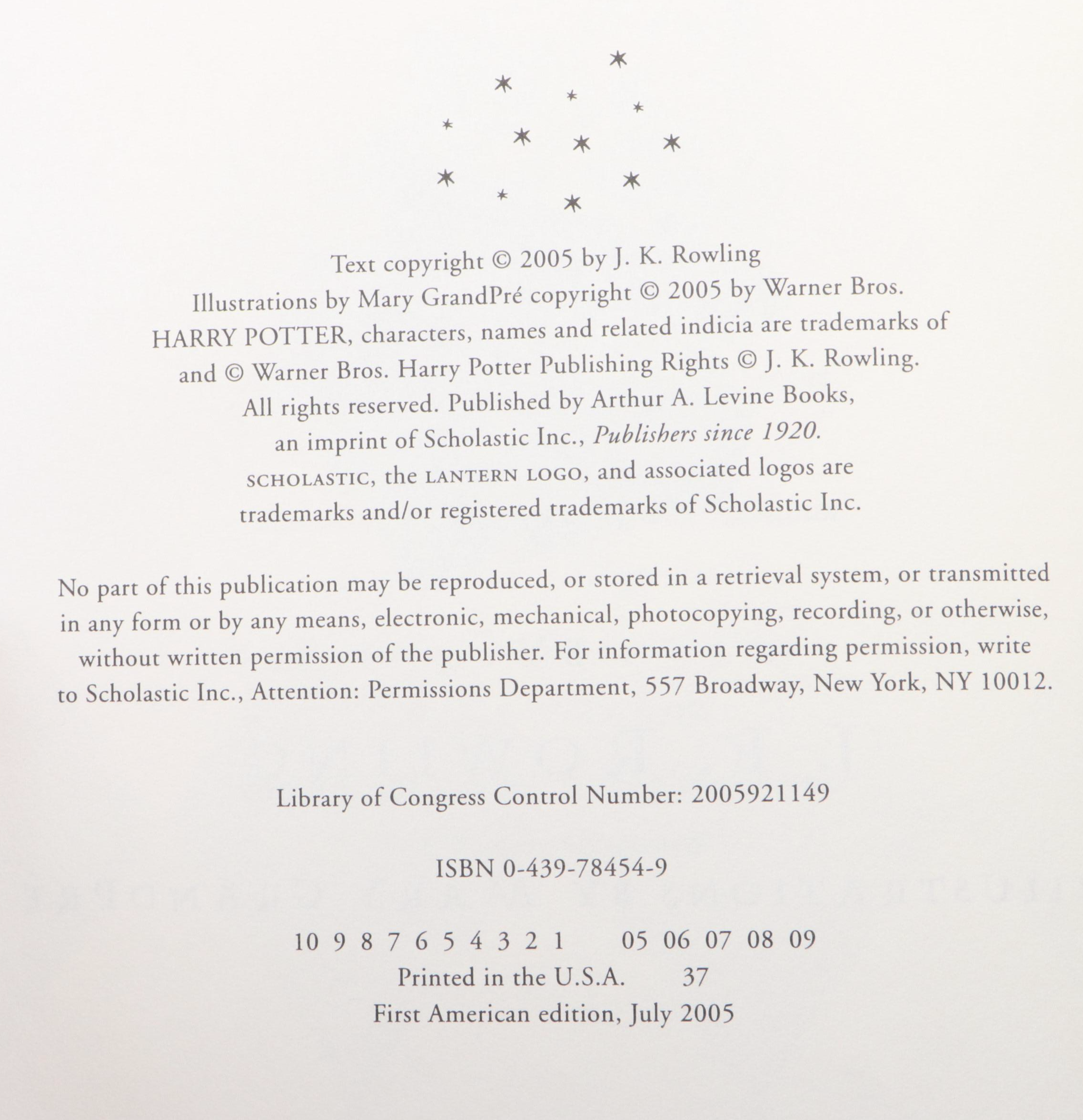 First American Edition "Harry Potter" Near Complete Series by J. K. Rowling