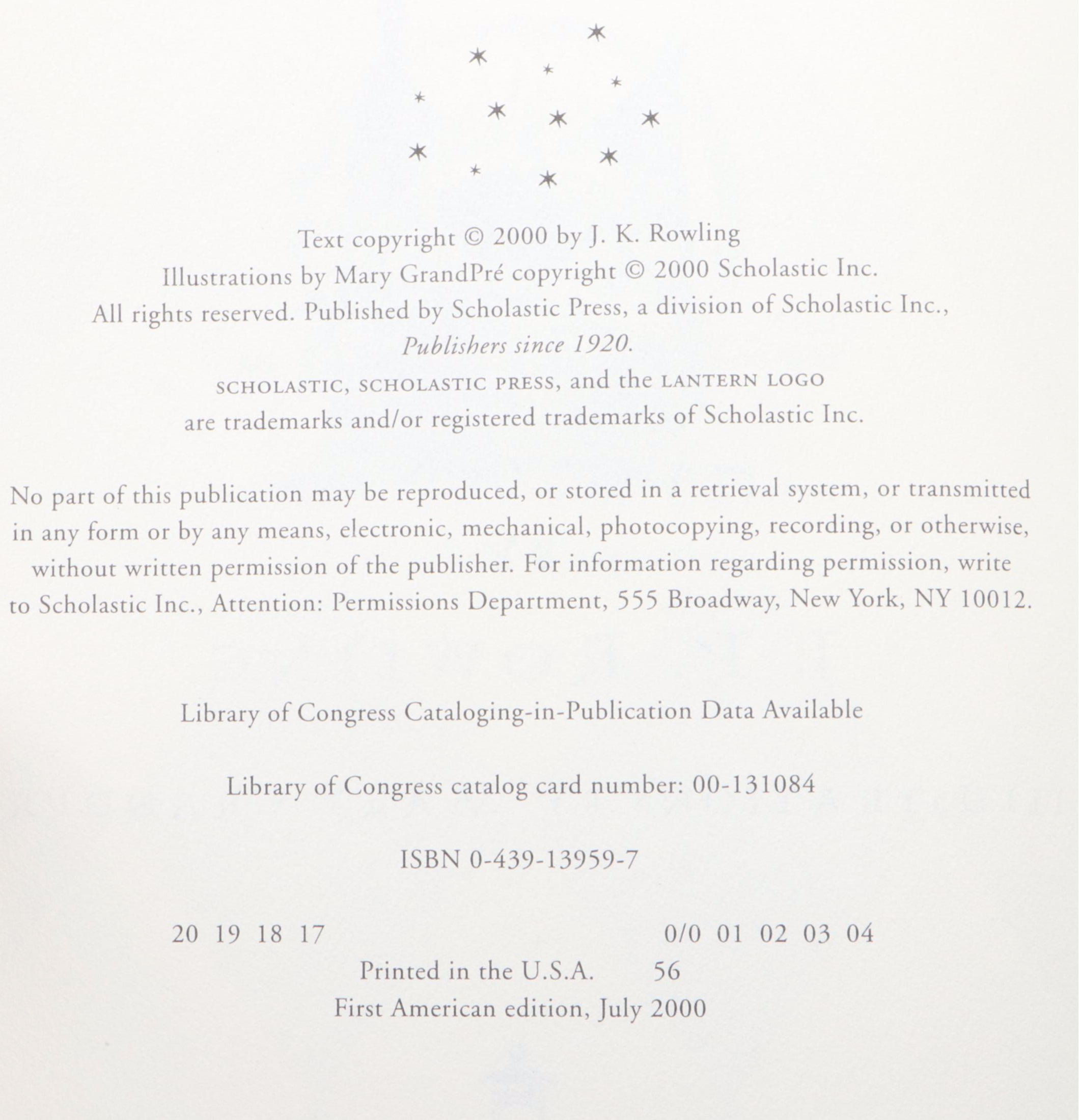 First American Edition "Harry Potter" Near Complete Series by J. K. Rowling