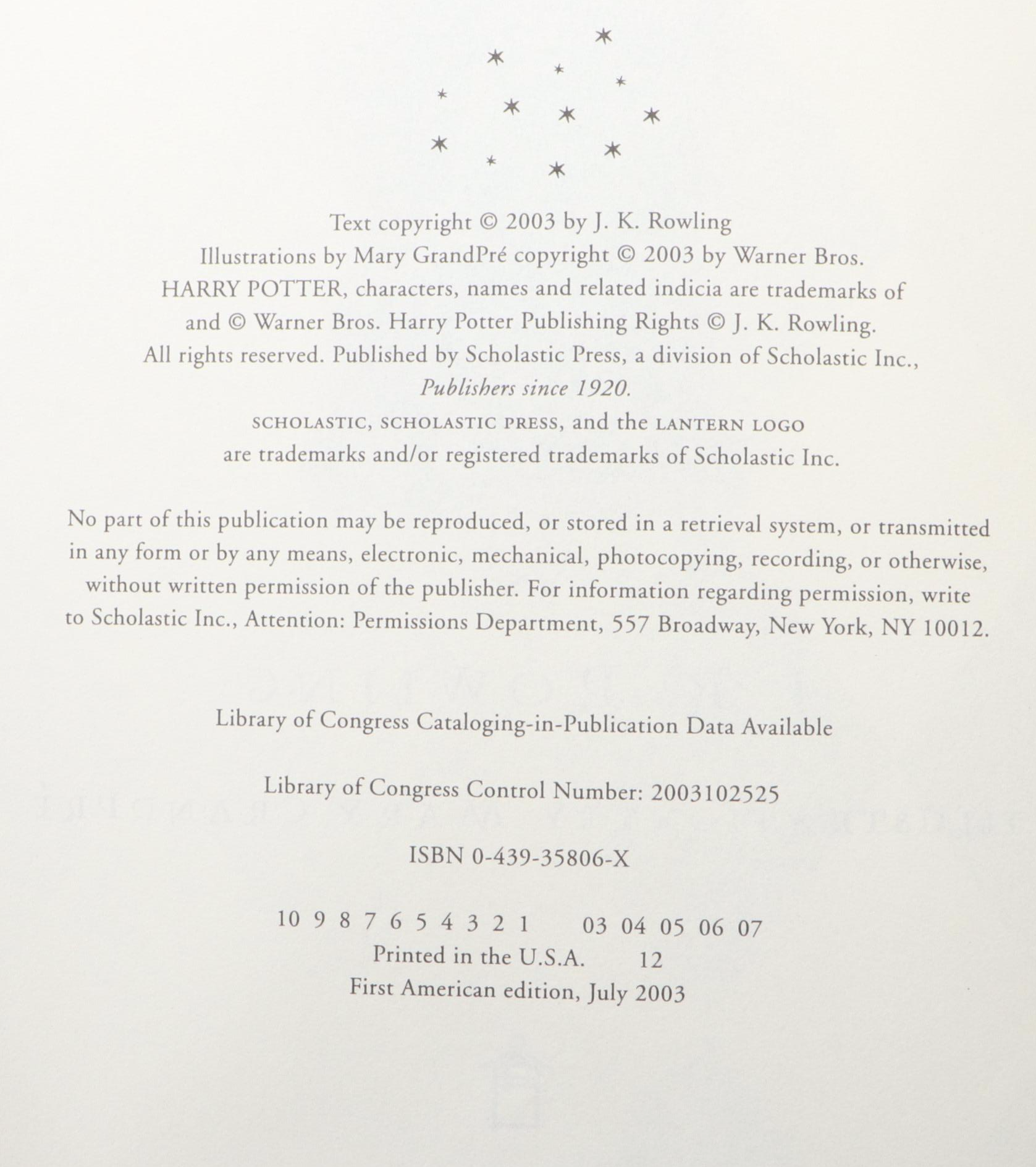 First American Edition "Harry Potter" Near Complete Series by J. K. Rowling