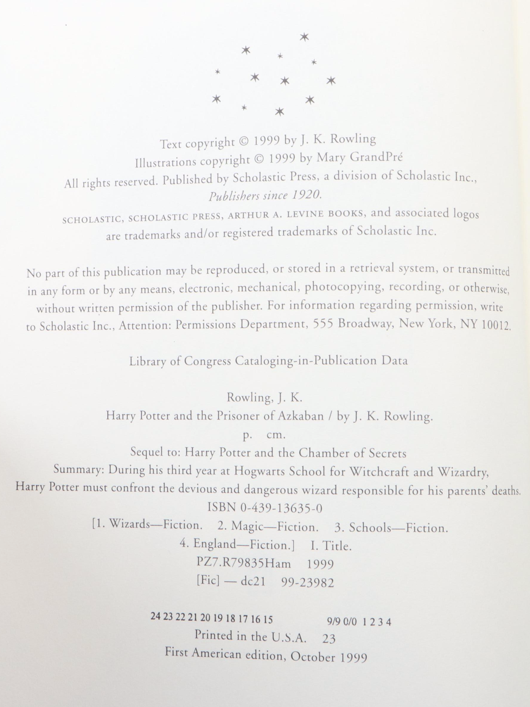 First American Edition "Harry Potter" Near Complete Series by J. K. Rowling