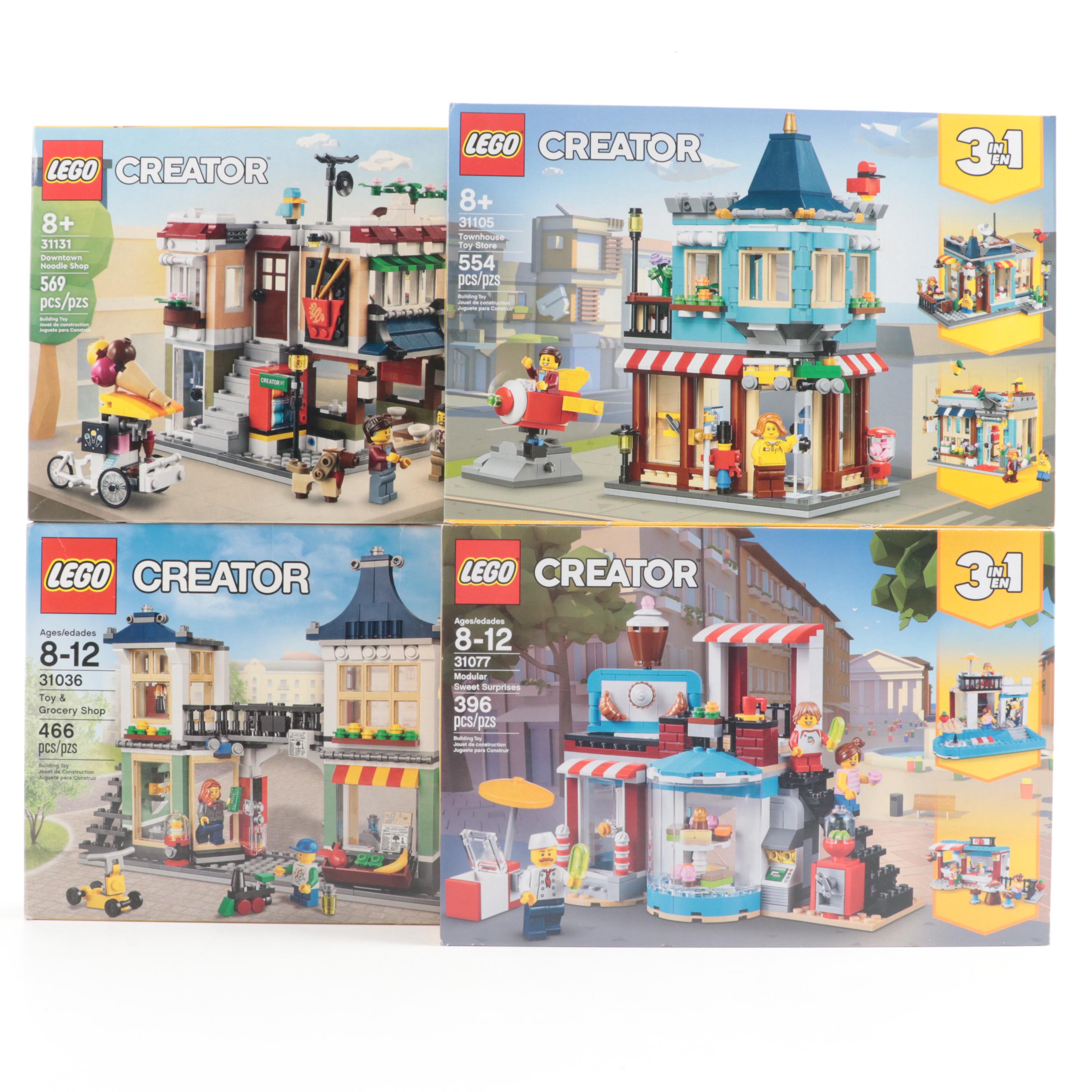 LEGO Townhouse Toy Store, Modular Sweet Surprises, Noodle Shop and More Toy Sets