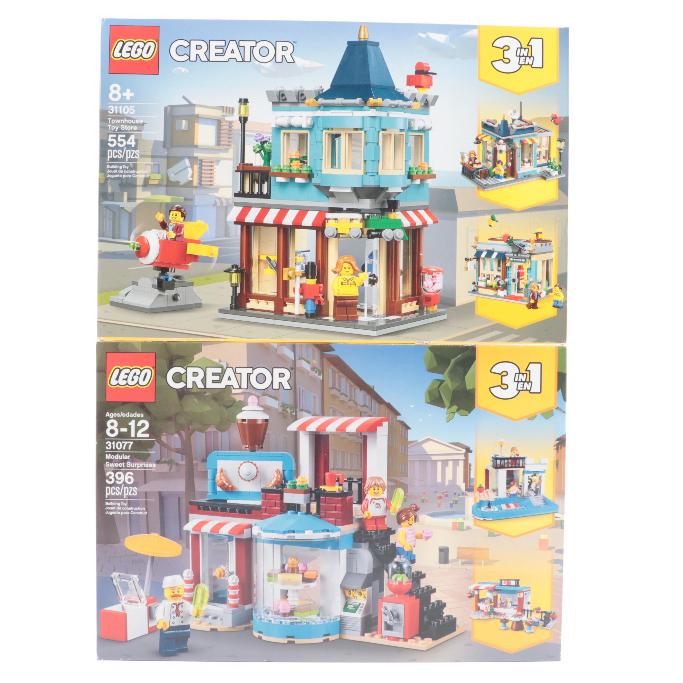 LEGO Townhouse Toy Store, Modular Sweet Surprises, Noodle Shop and More Toy Sets