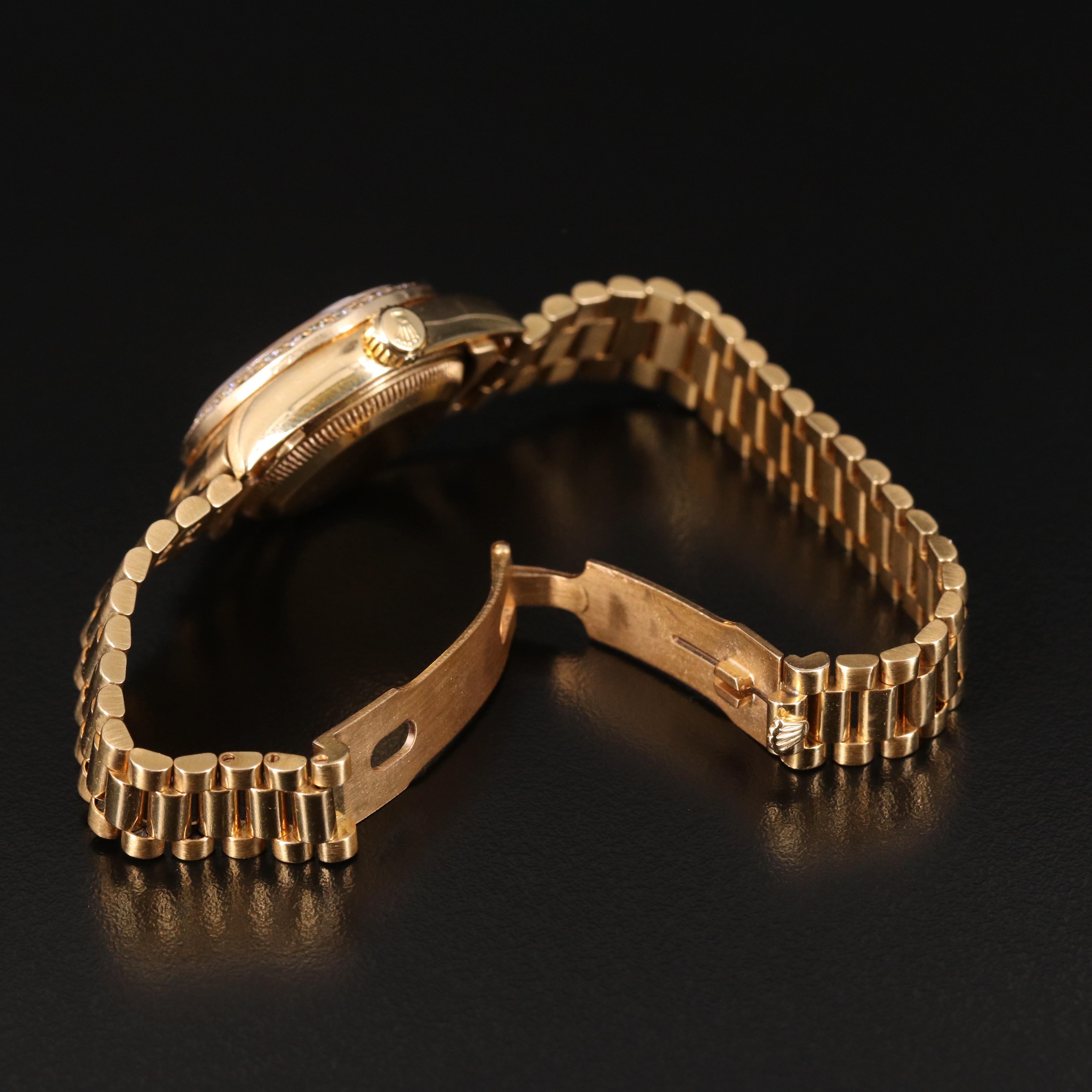 1985 Rolex Presidential Datejust Diamond Bezel and 18K Watch