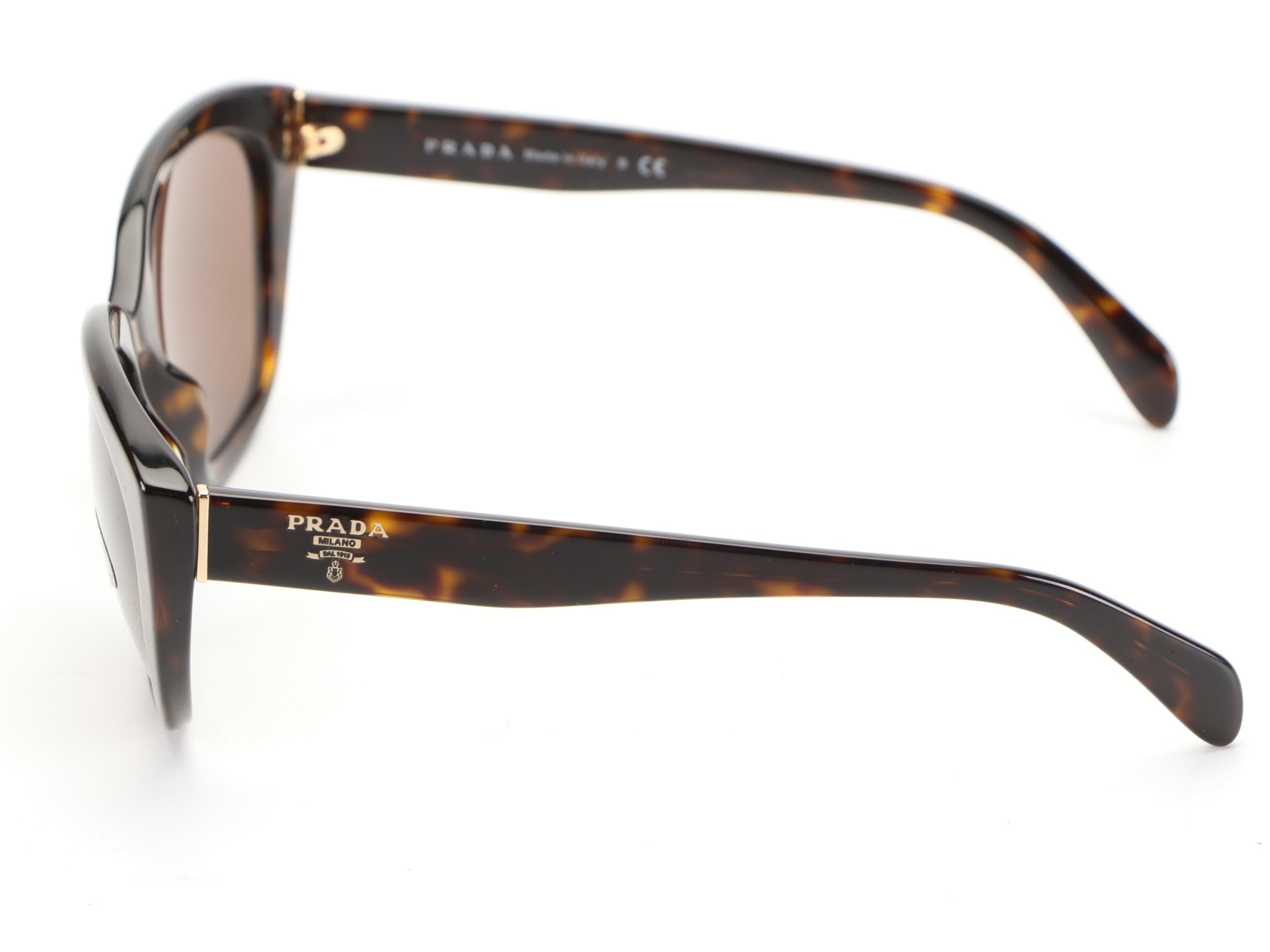 Prada SPR16X Dark Havana Butterfly Sunglasses with Box and Case