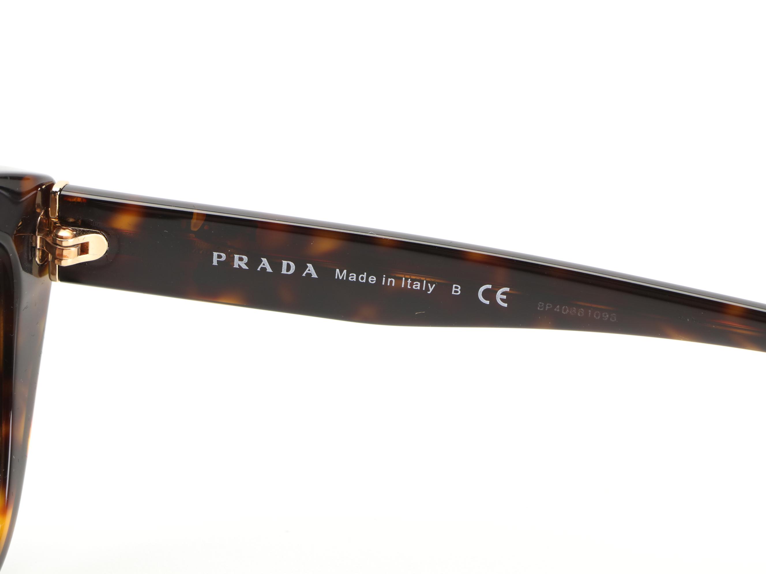 Prada SPR16X Dark Havana Butterfly Sunglasses with Box and Case