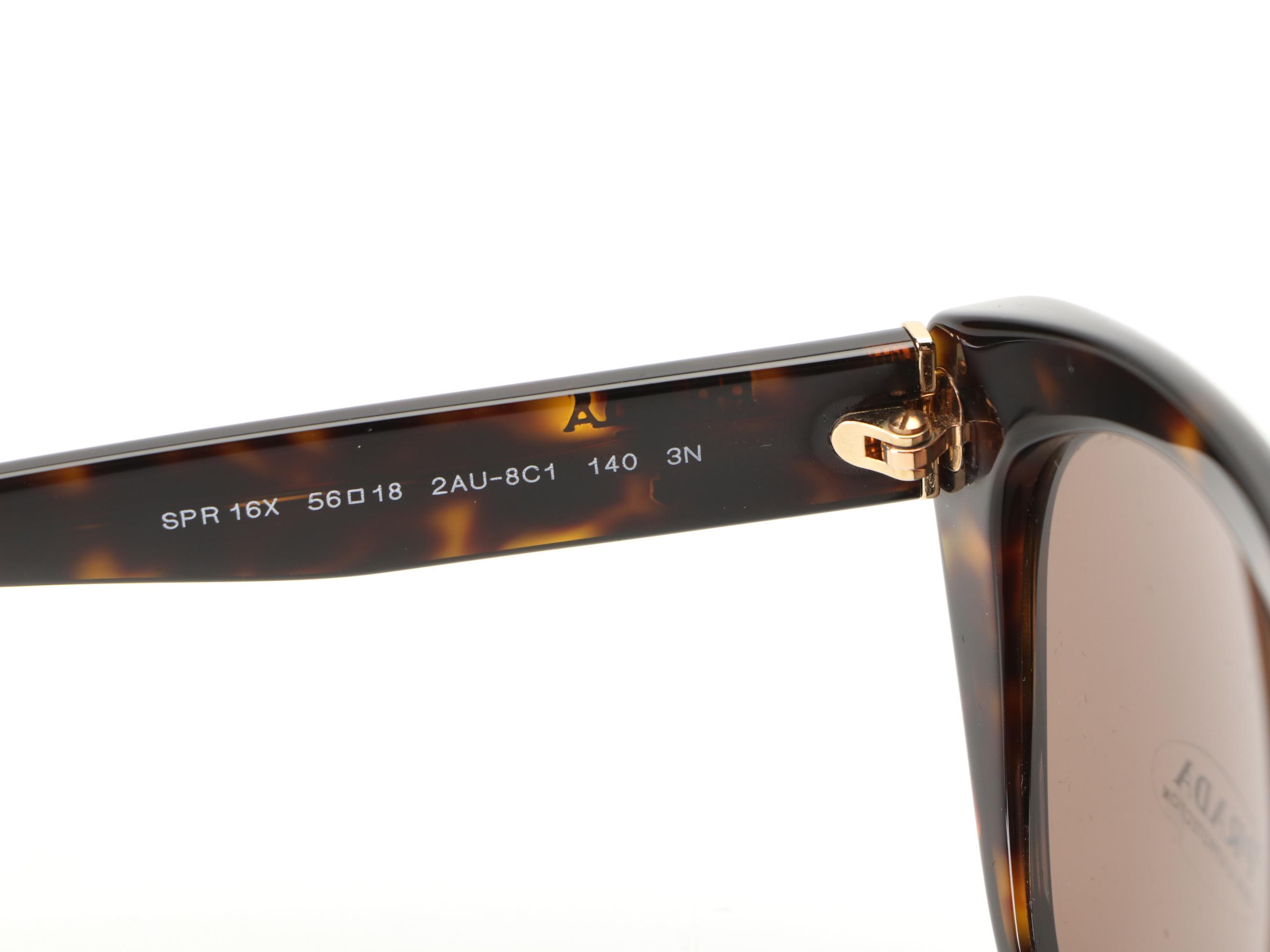 Prada SPR16X Dark Havana Butterfly Sunglasses with Box and Case