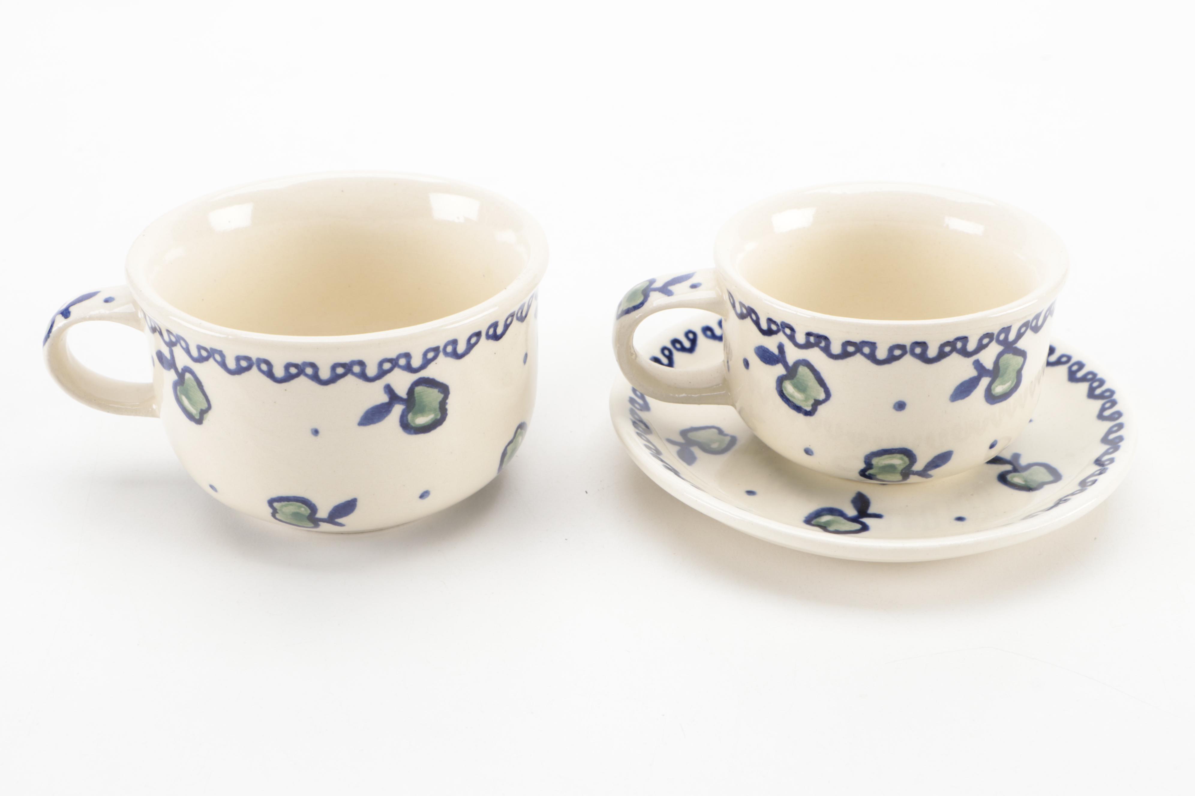 Bunzlauer and Boleslawiec Pottery Hand-Painted Dinnerware and Table Accessories