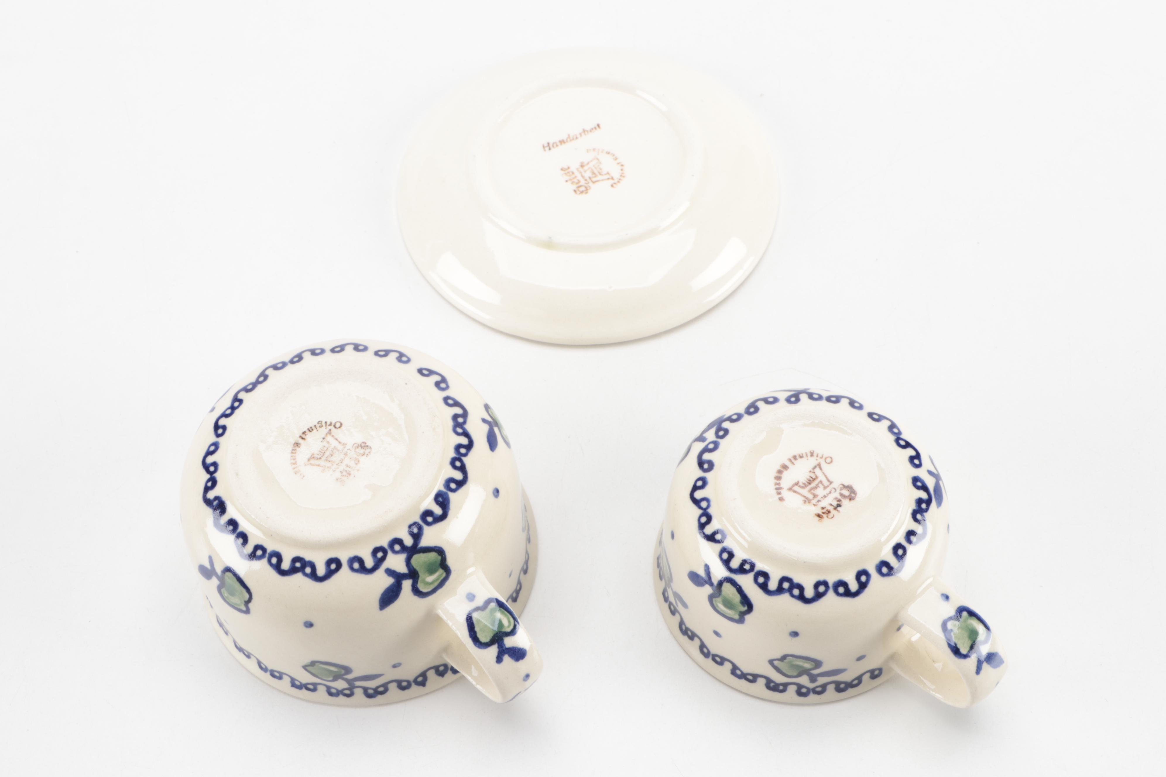 Bunzlauer and Boleslawiec Pottery Hand-Painted Dinnerware and Table Accessories