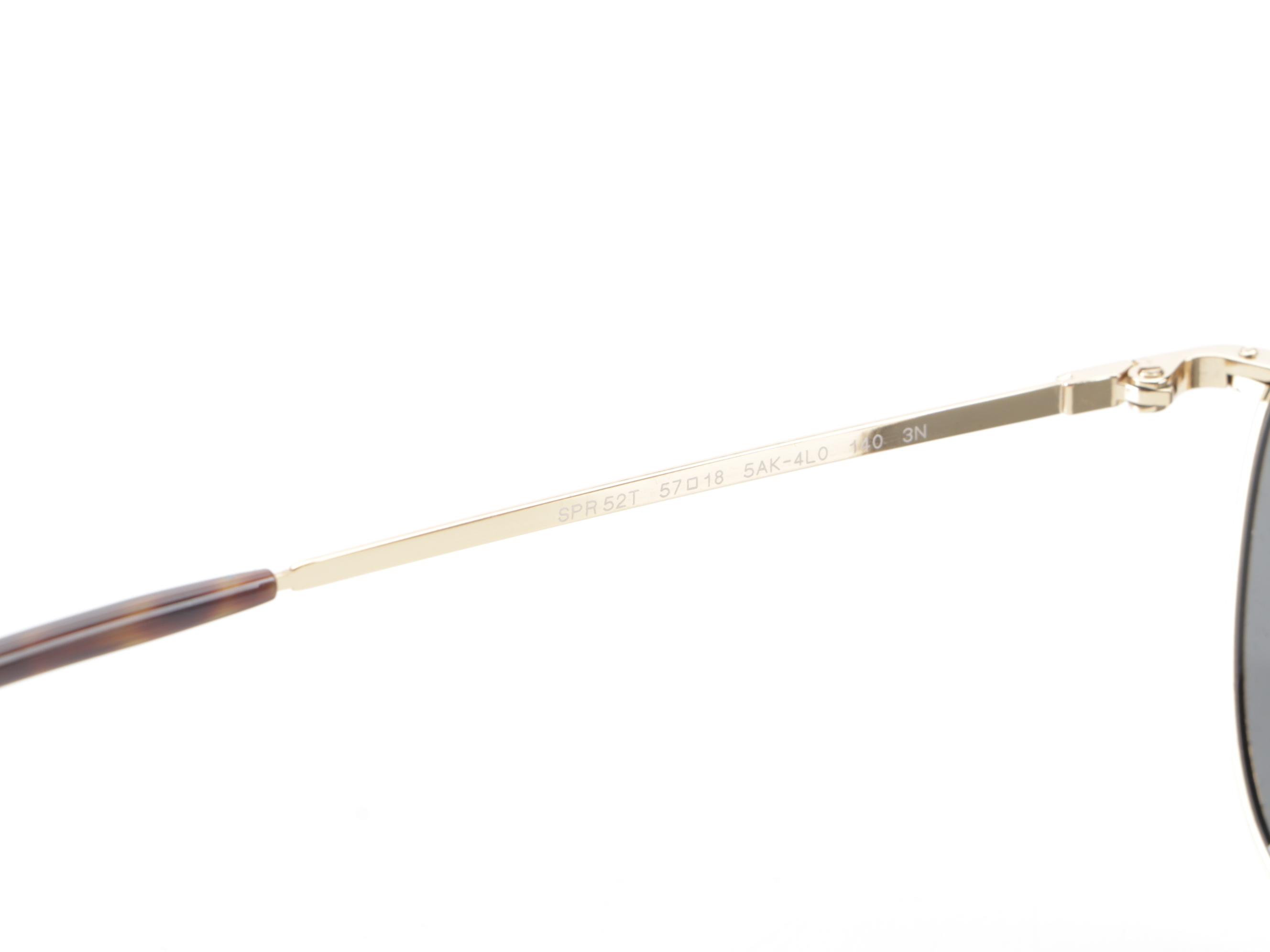 Prada SPR52T Gold-Tone Metal/Dark Havana Aviator Sunglasses with Box and Case