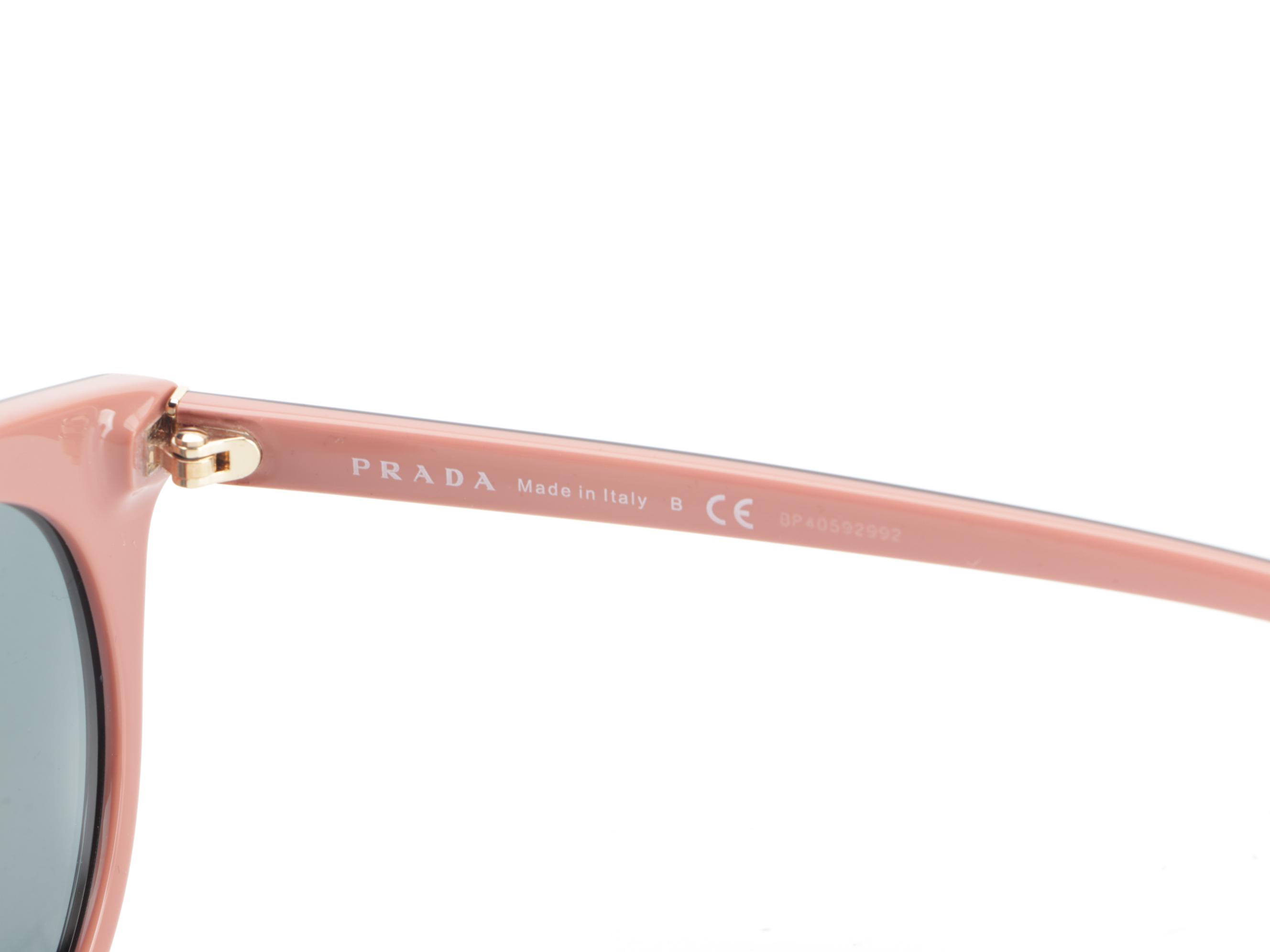 Prada SPR02XS-F Round Horn-Rim Black/Pink Sunglasses with Box and Case