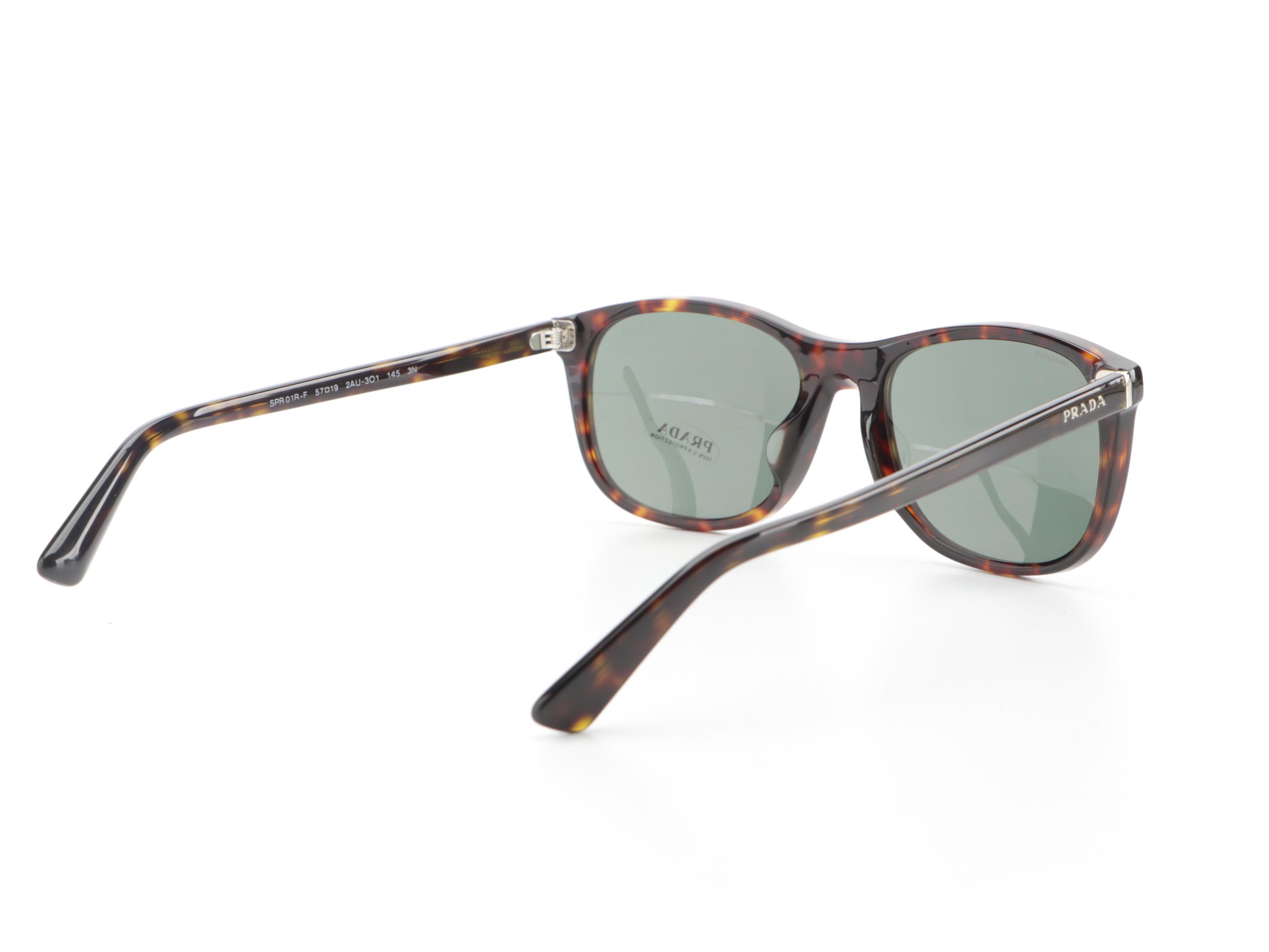 Prada SPR01R-F Dark Havana Browline Sunglasses with Box and Case