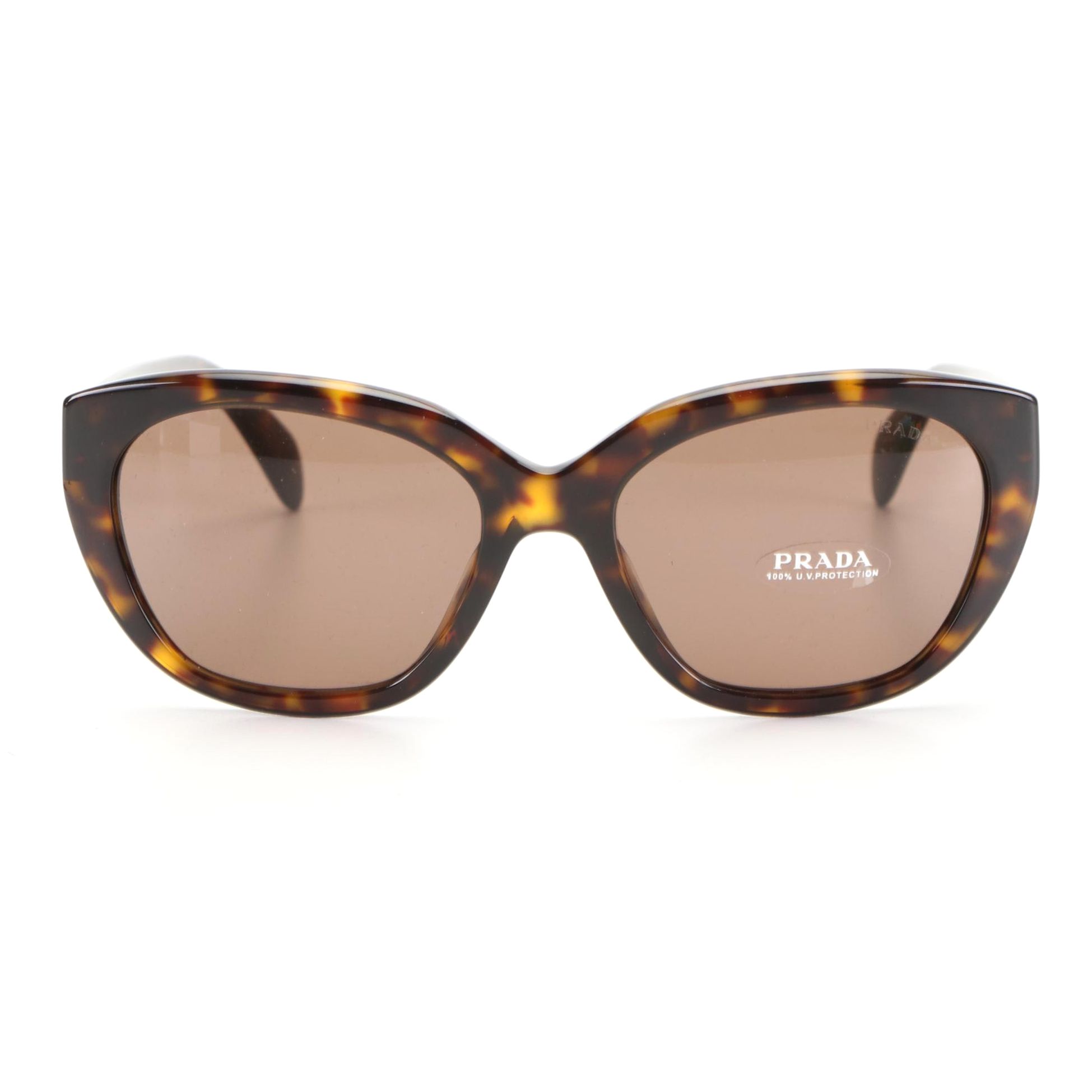 Prada SPR16X Dark Havana Butterfly Sunglasses with Box and Case