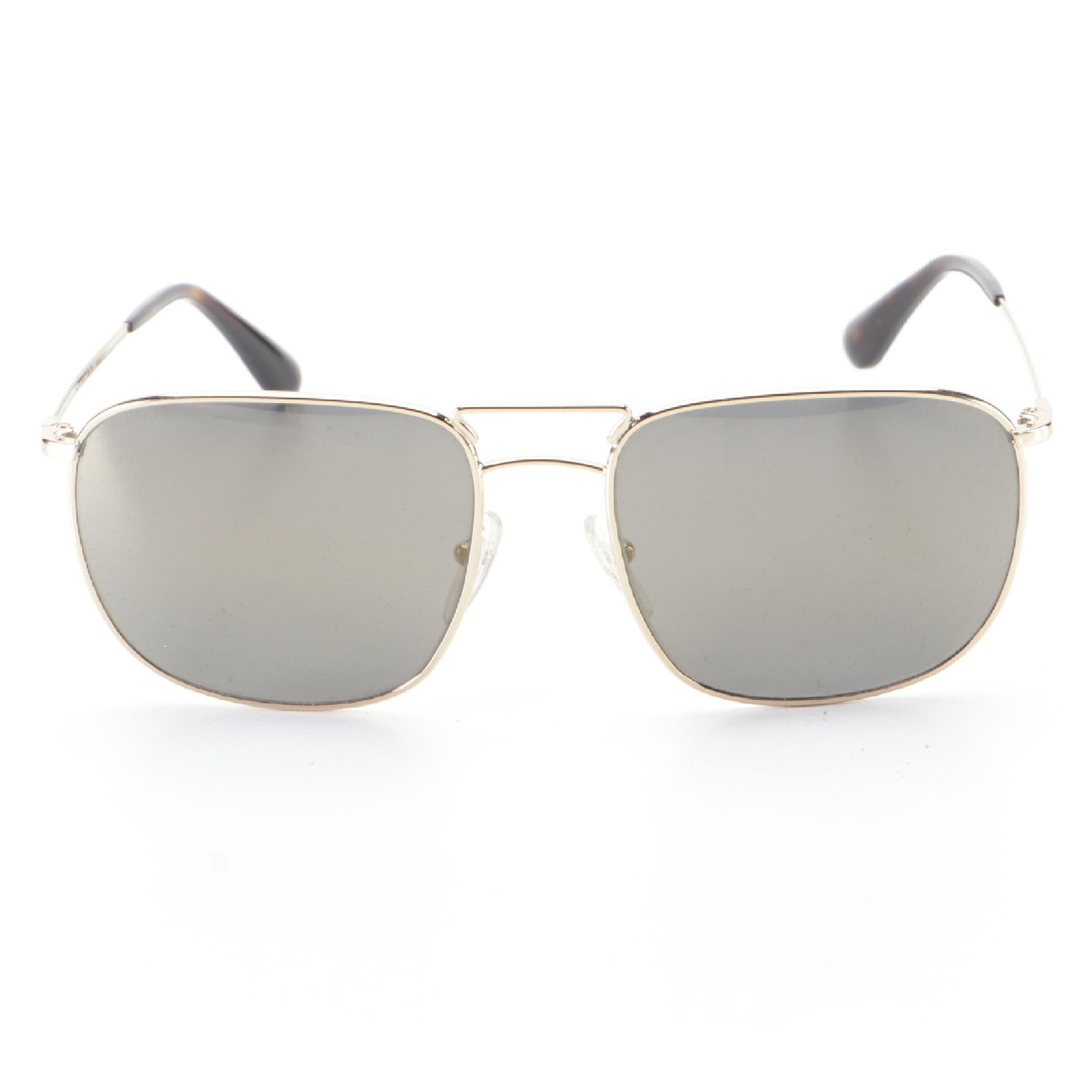 Prada SPR52T Gold-Tone Metal/Dark Havana Aviator Sunglasses with Box and Case