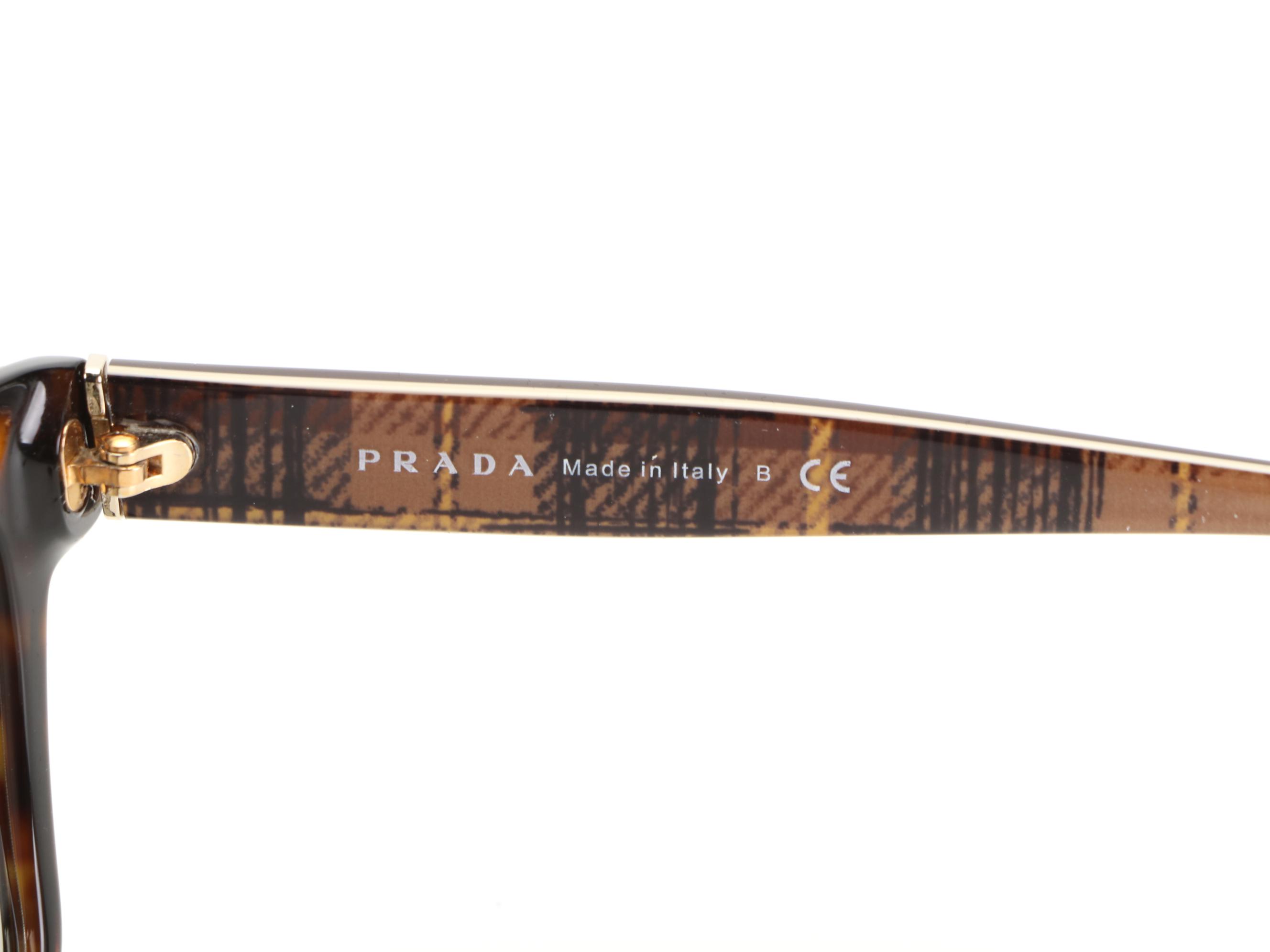Prada SPR11S-F Translucent Dark Havana Sunglasses with Box and Case