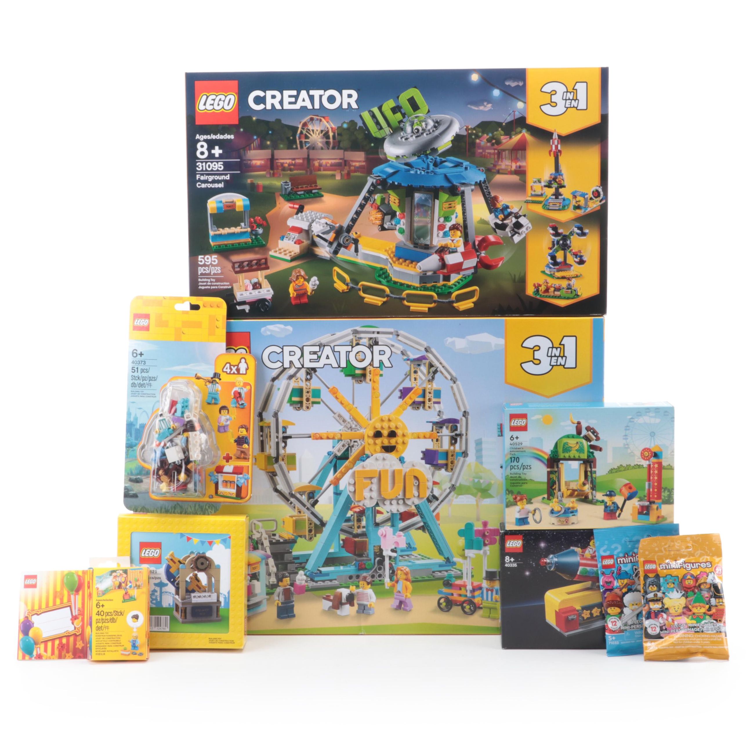 LEGO Fairground Carousel, Ferris Wheel, Children's Amusement Park, More Toy Sets