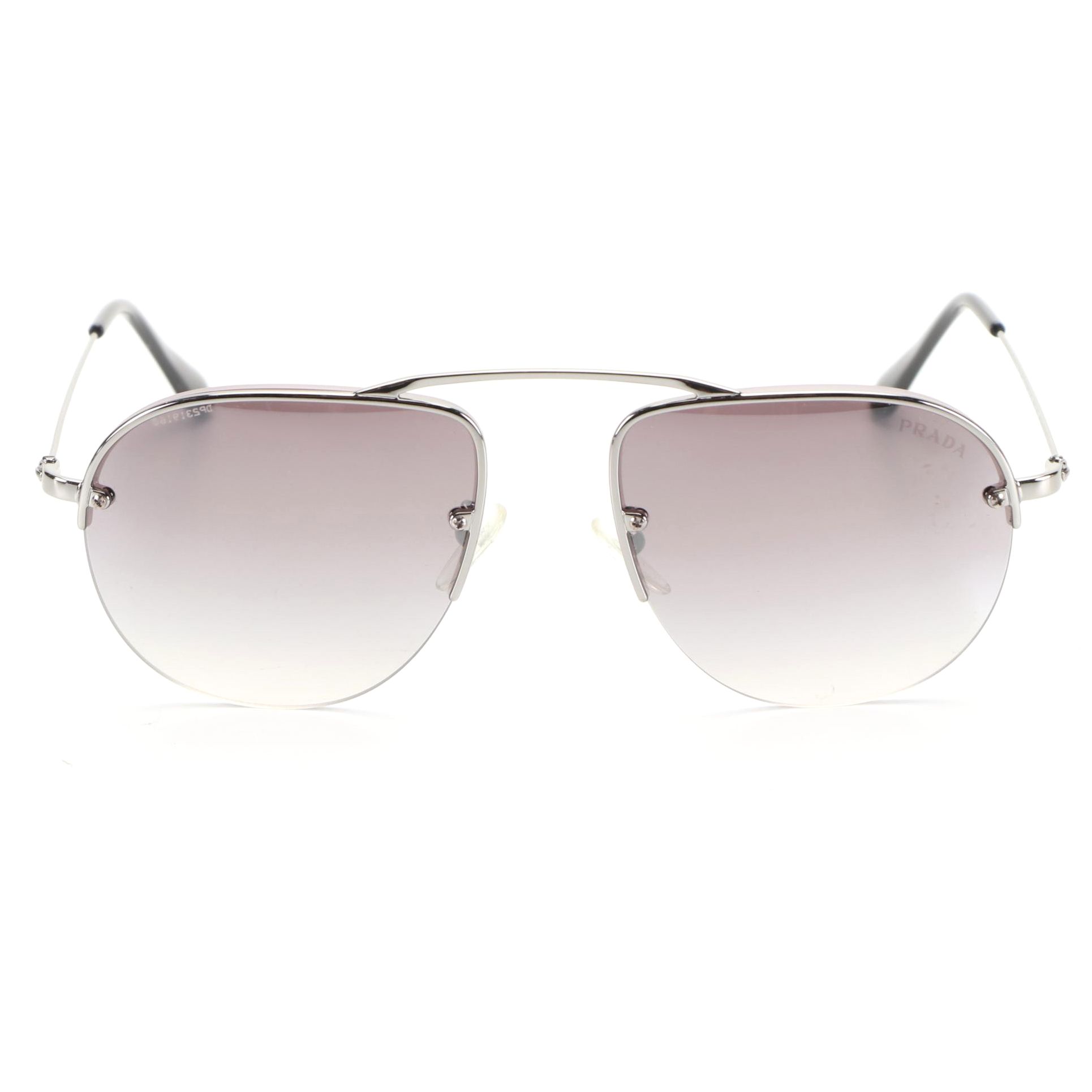 Prada SPR580 Semi-Frameless Aviator Sunglasses with Box and Case
