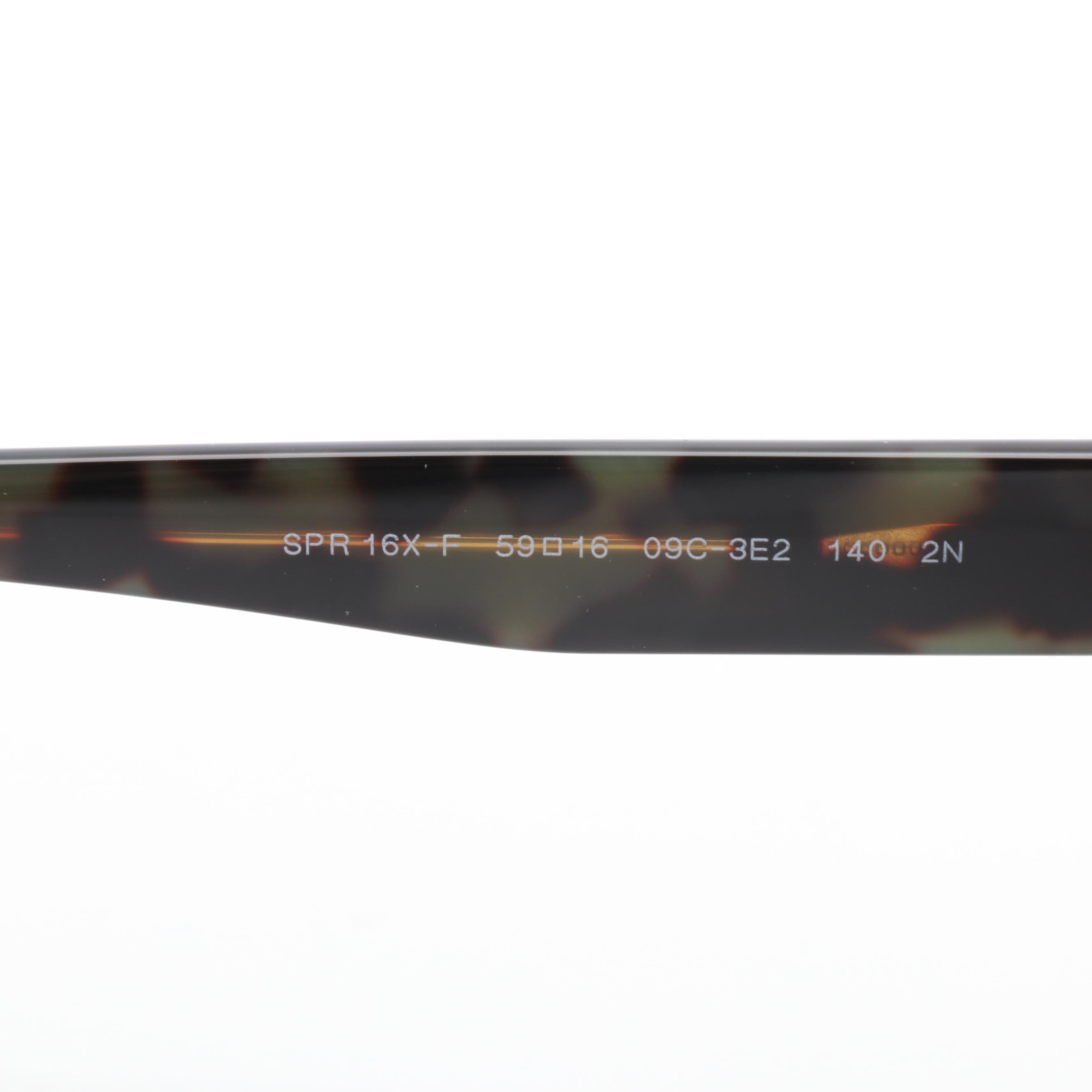 Prada SPR16X-F Blue Havana Square Sunglasses with Case