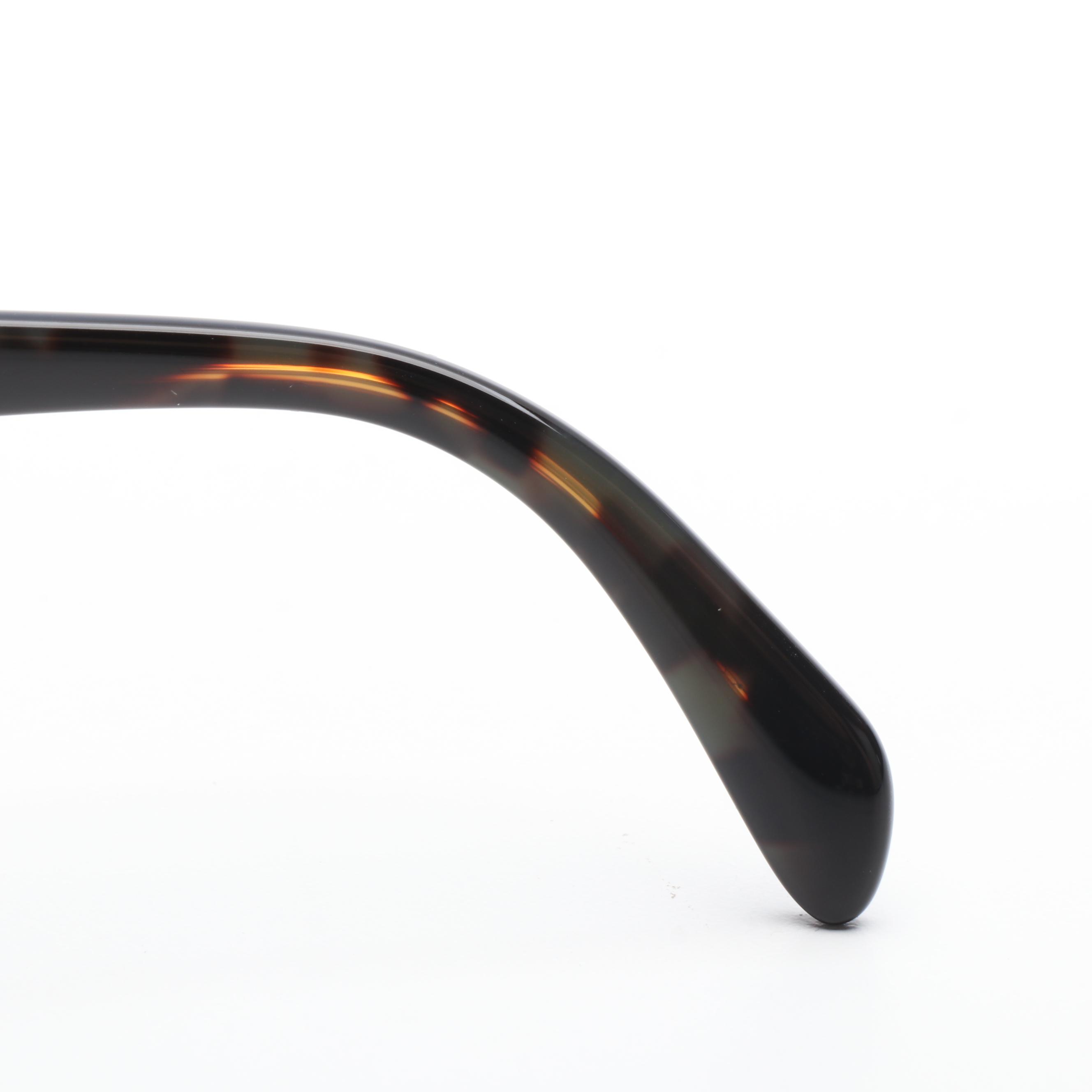 Prada SPR16X-F Blue Havana Square Sunglasses with Case