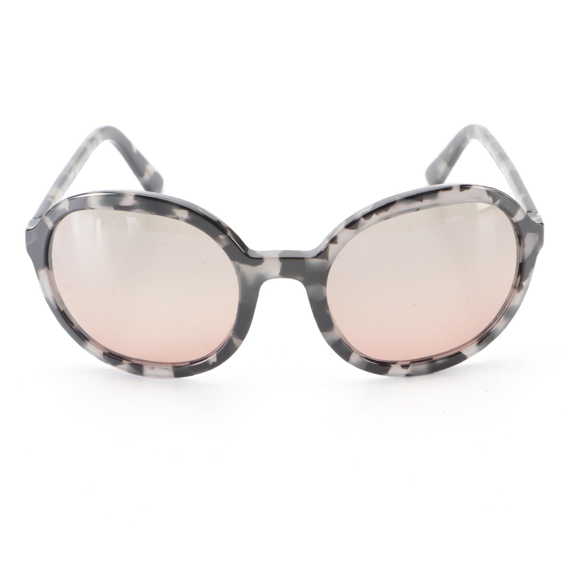 Prada SPR09V Round Sunglasses in Grey Havana with Case and Box