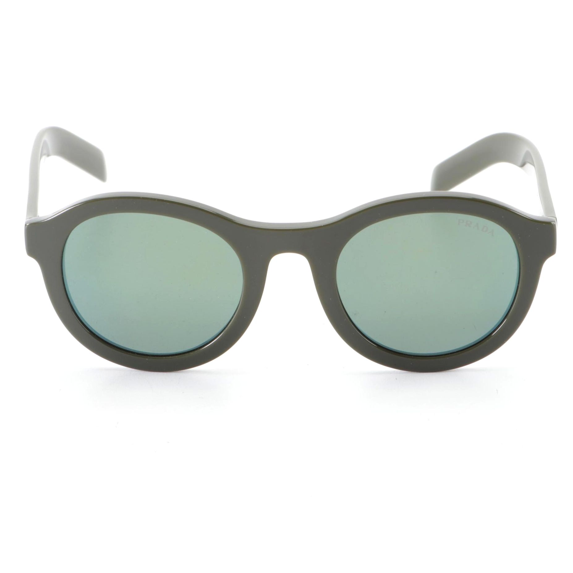 Prada SPR24V Round Sunglasses in Grey with Case and Box