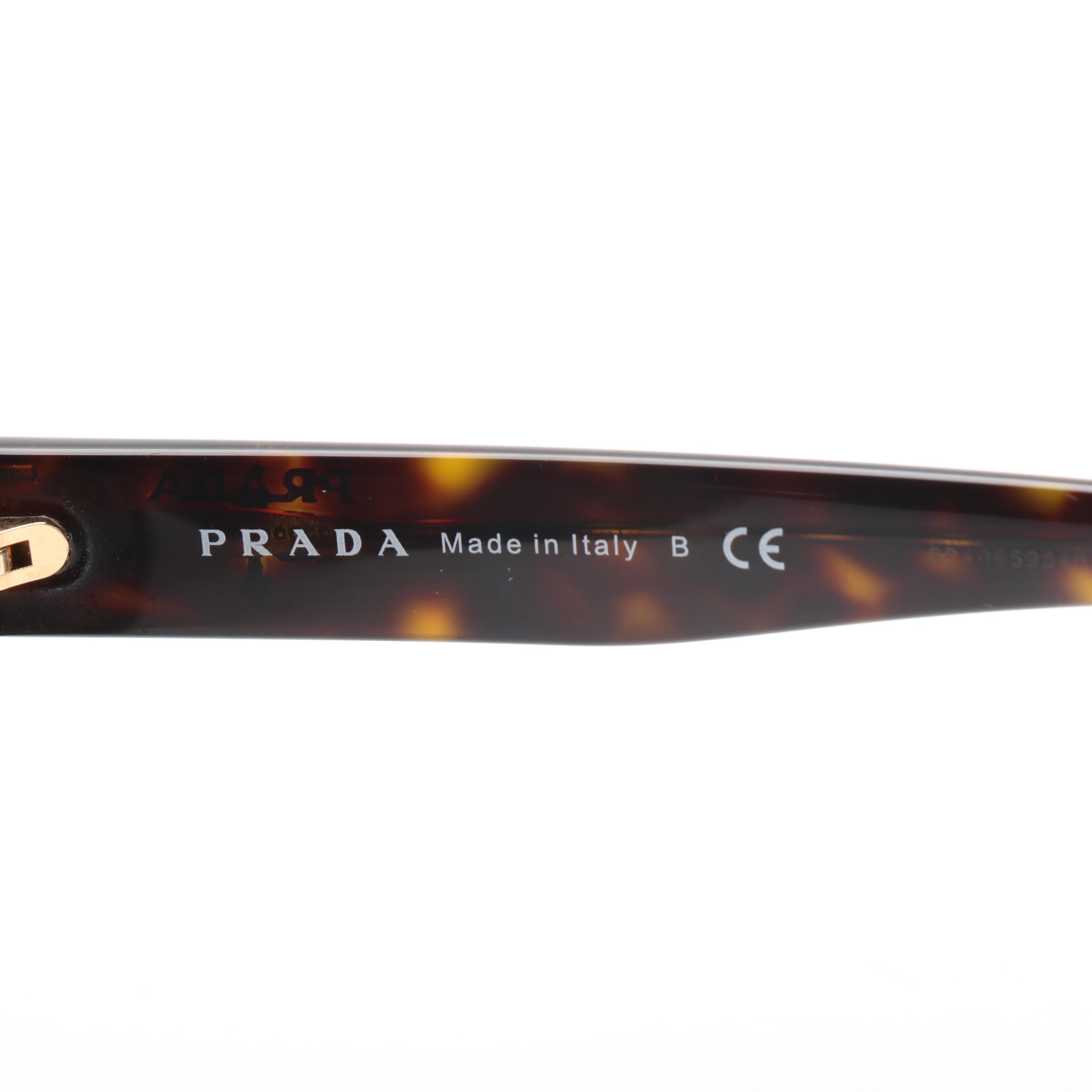 Prada SPR16X Havana Square Sunglasses with Case