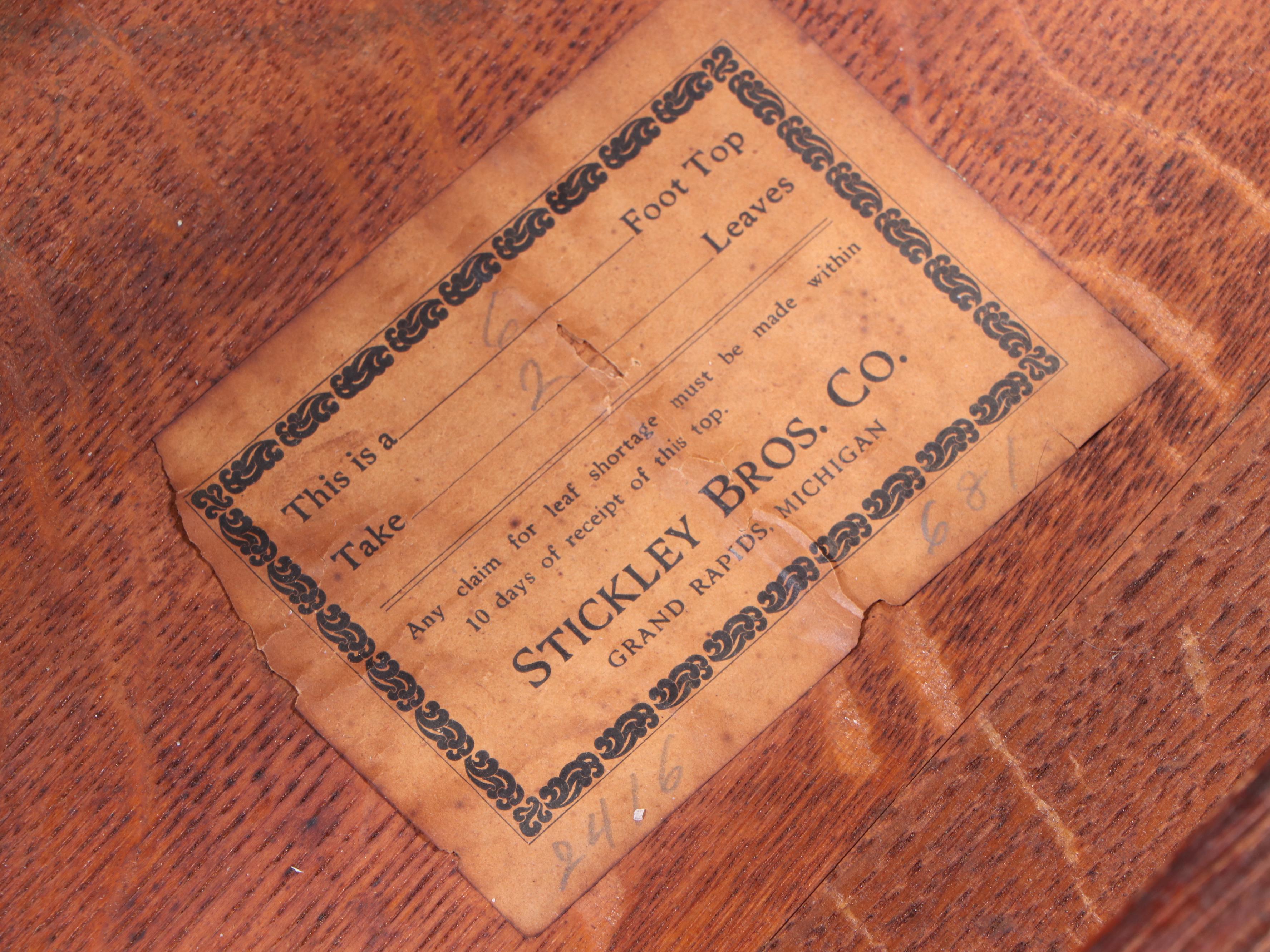 Stickley Bros. "Quaint" Oak Dining Table w/ Three L. & J.G. Stickley Side Chairs