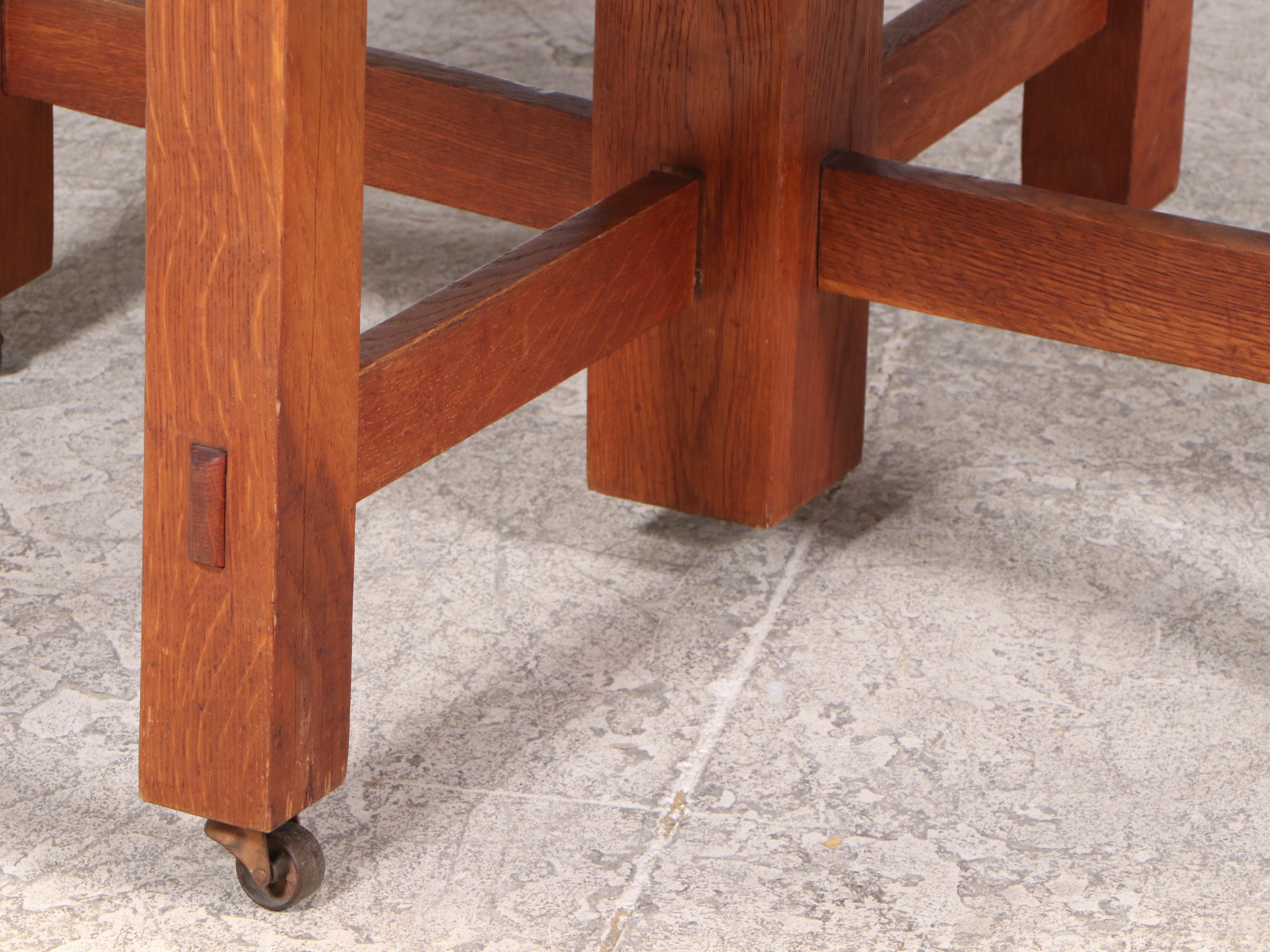 Stickley Bros. "Quaint" Oak Dining Table w/ Three L. & J.G. Stickley Side Chairs