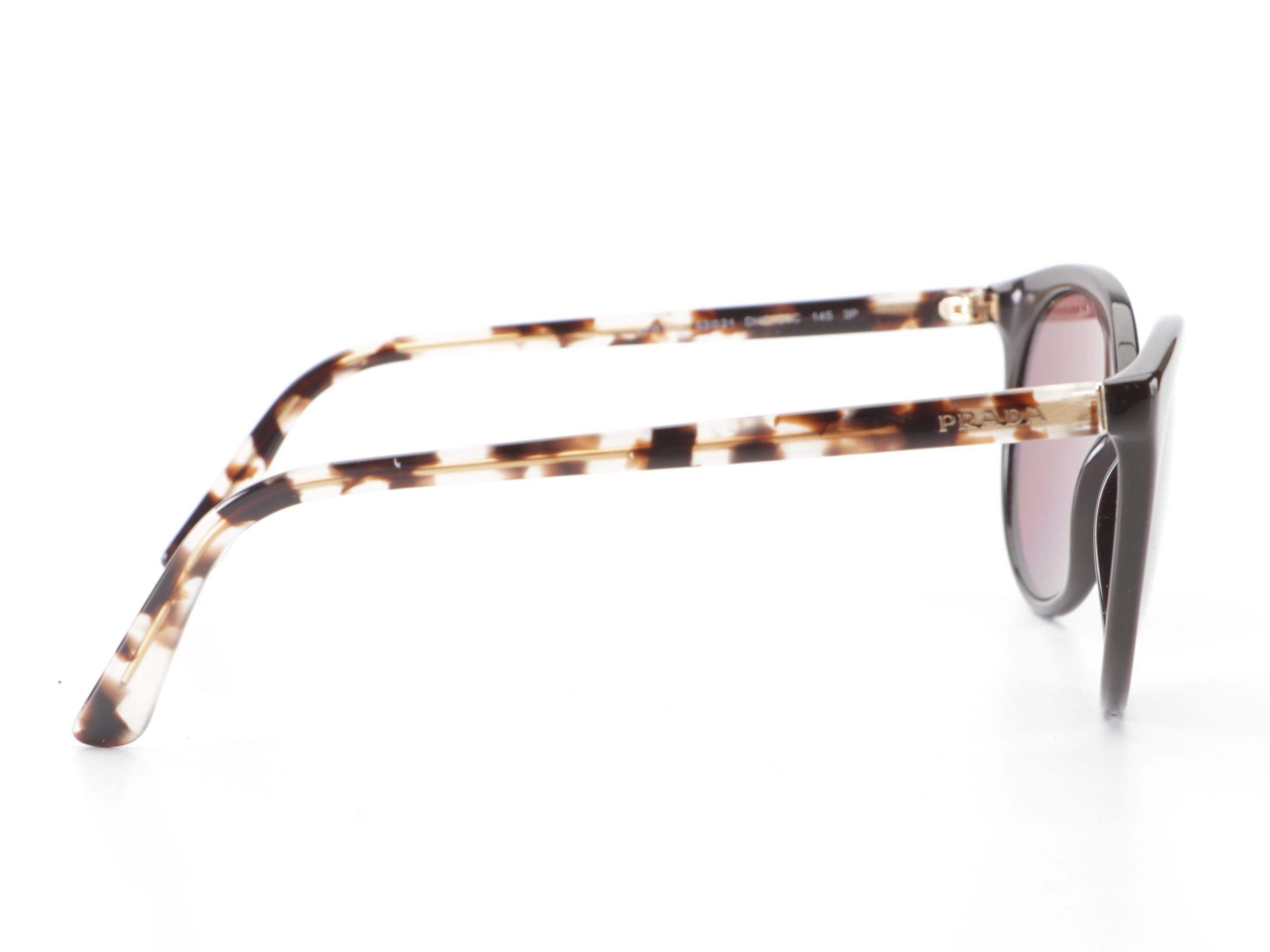 Prada SPR02X Round Polarized Sunglasses with Case and Box