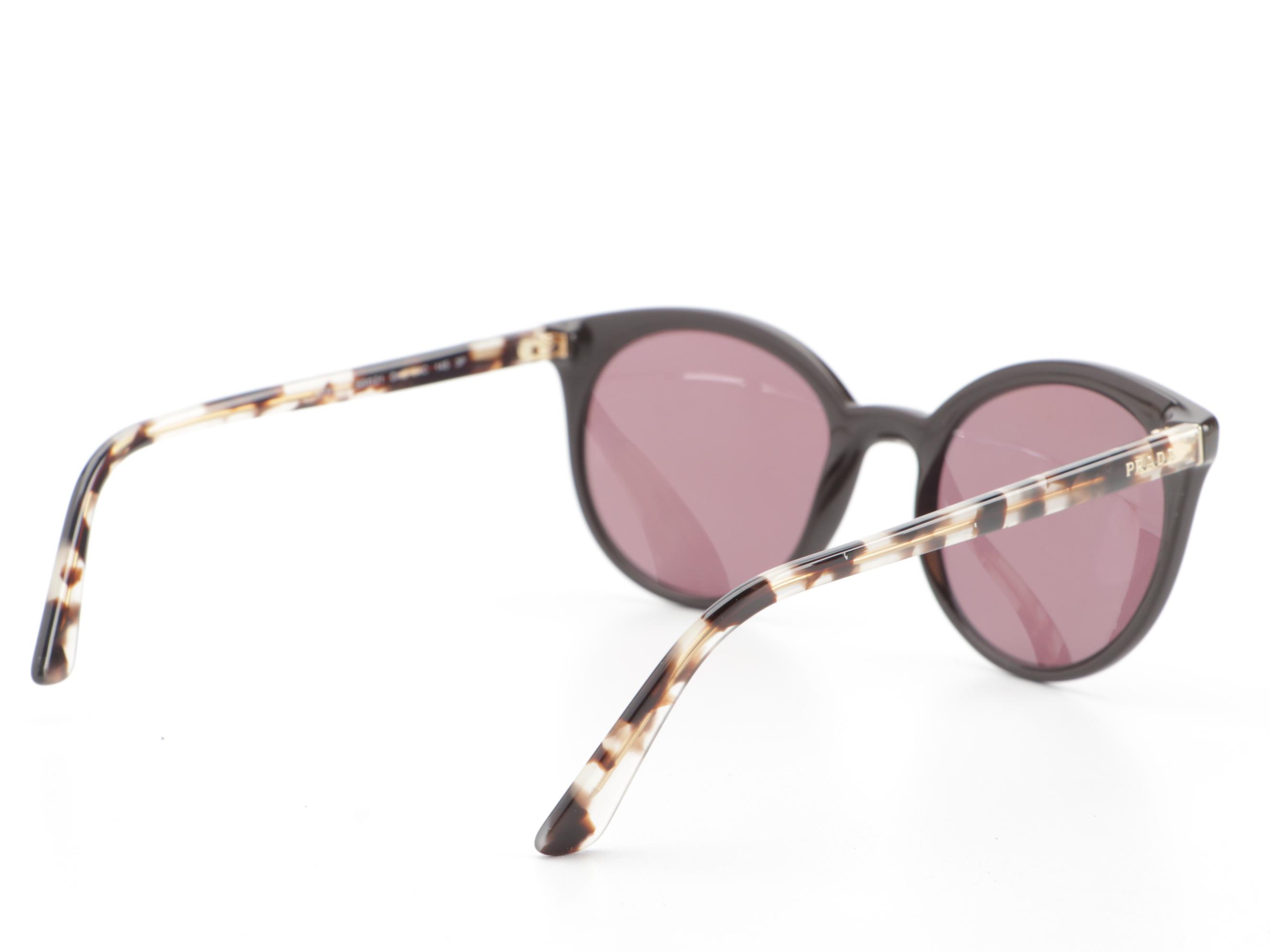 Prada SPR02X Round Polarized Sunglasses with Case and Box