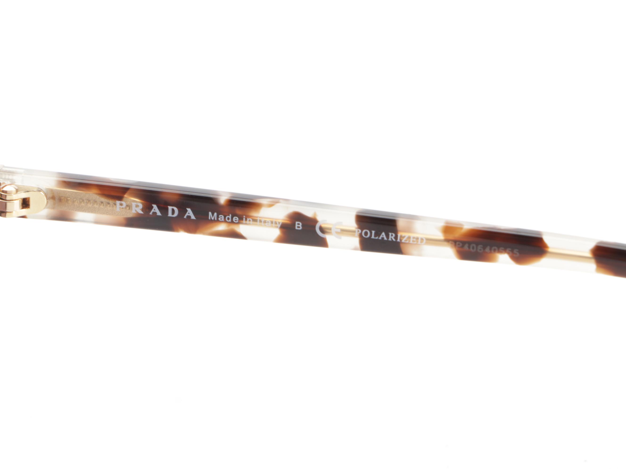 Prada SPR02X Round Polarized Sunglasses with Case and Box