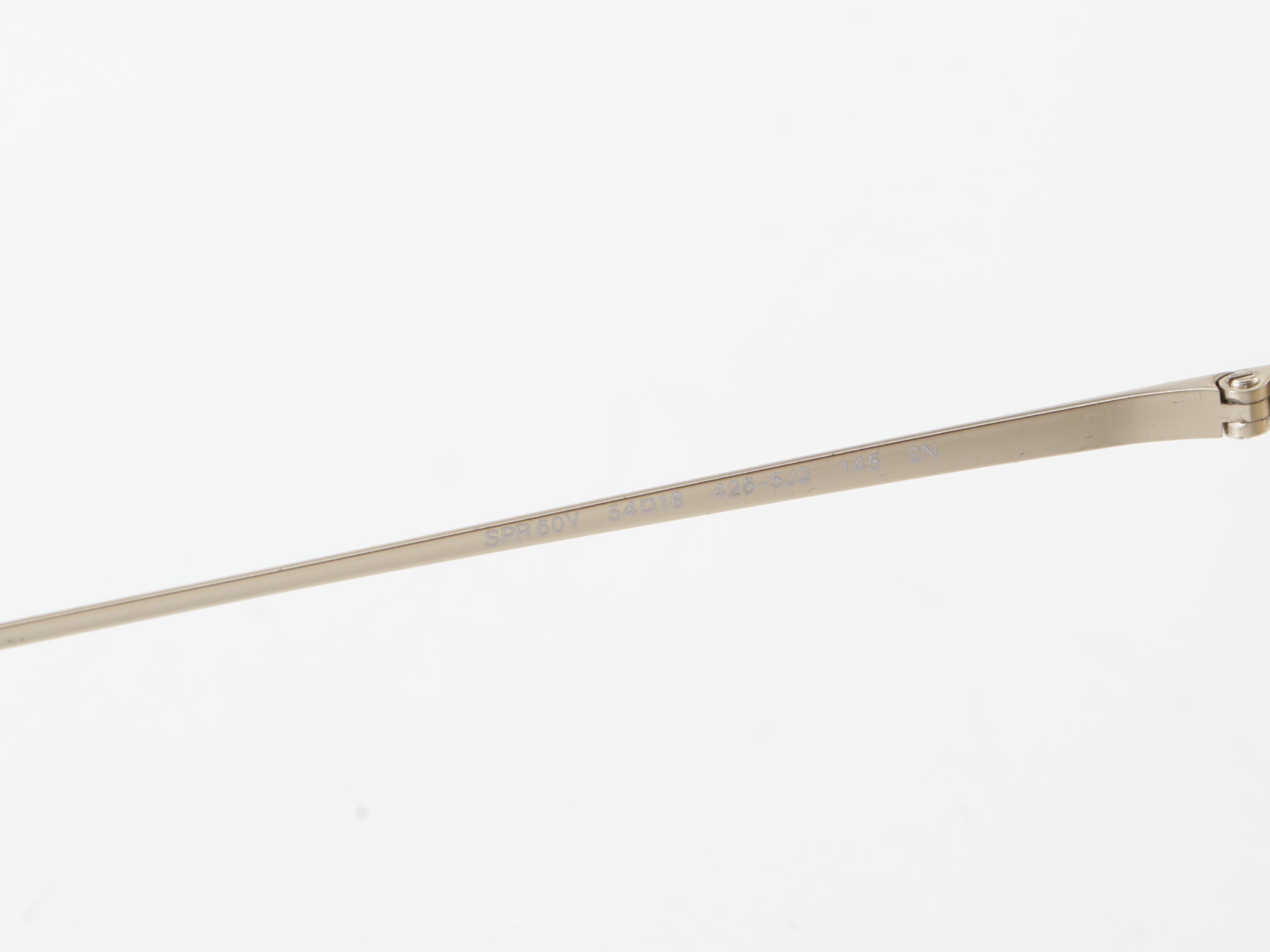 Prada SPR60V Cat Eye Sunglasses in Matte Finish Metal with Case and Box