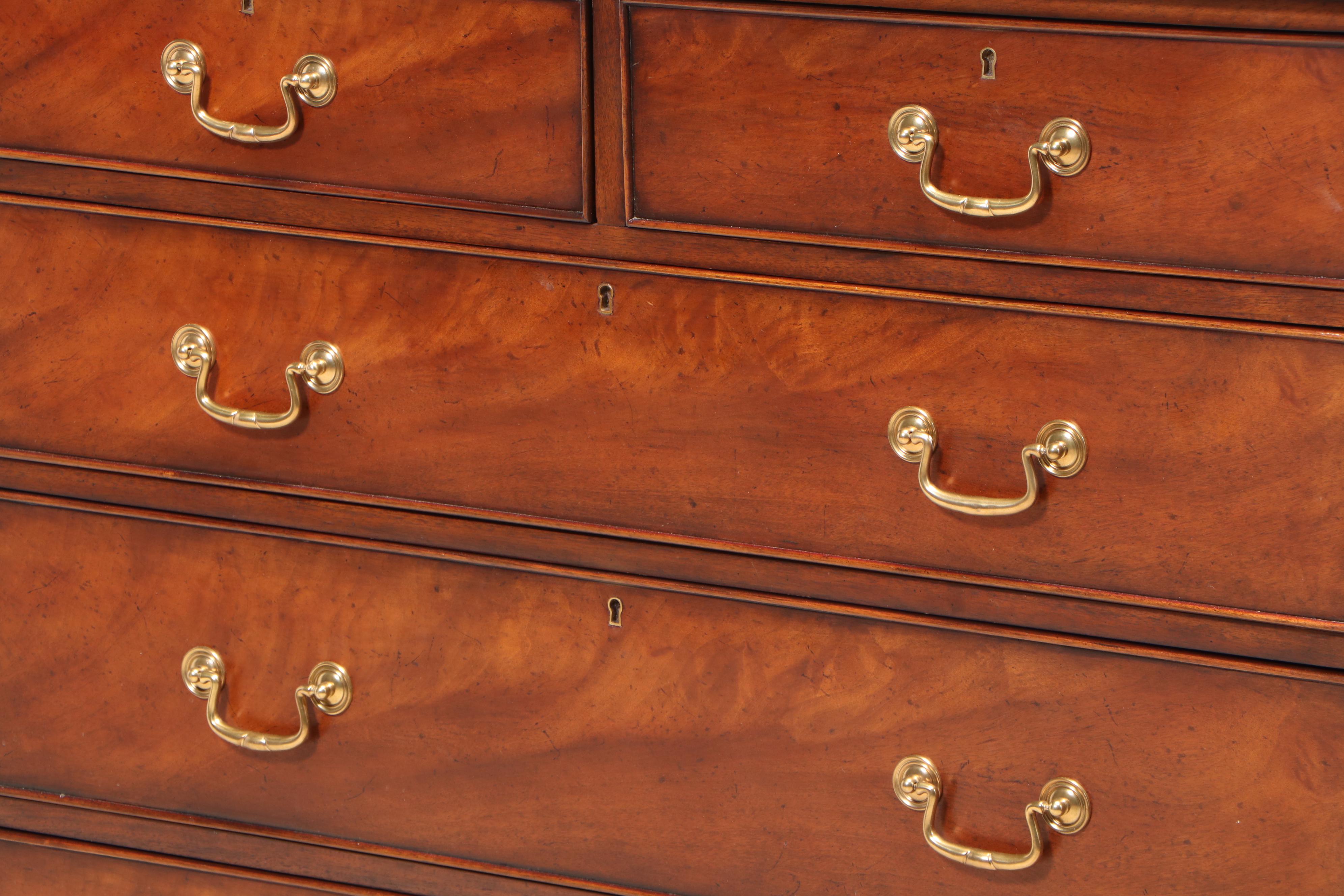Modern History George III Style Mahogany Five-Drawer Chest
