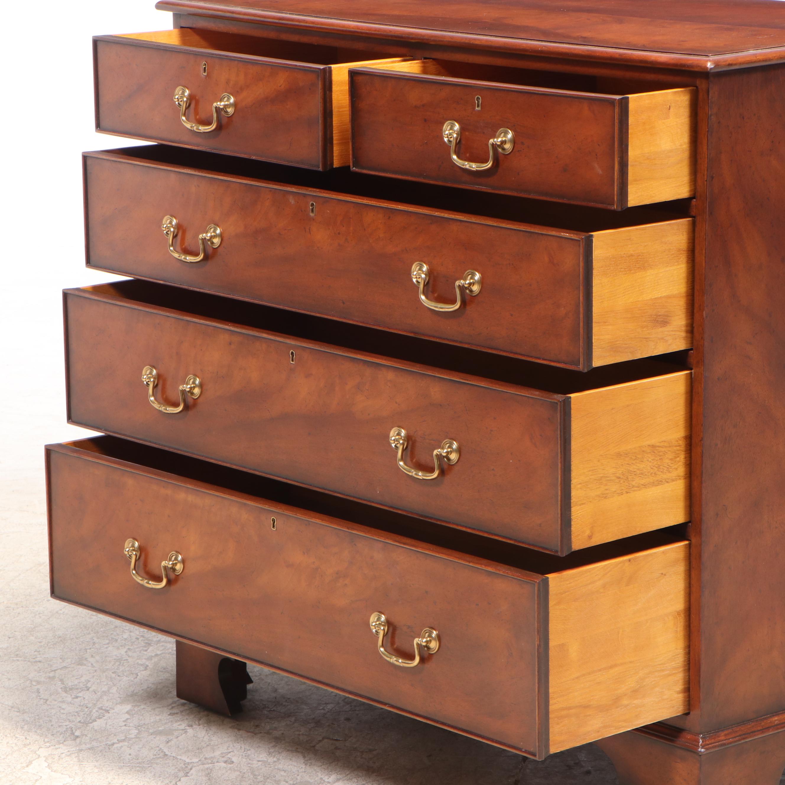 Modern History George III Style Mahogany Five-Drawer Chest