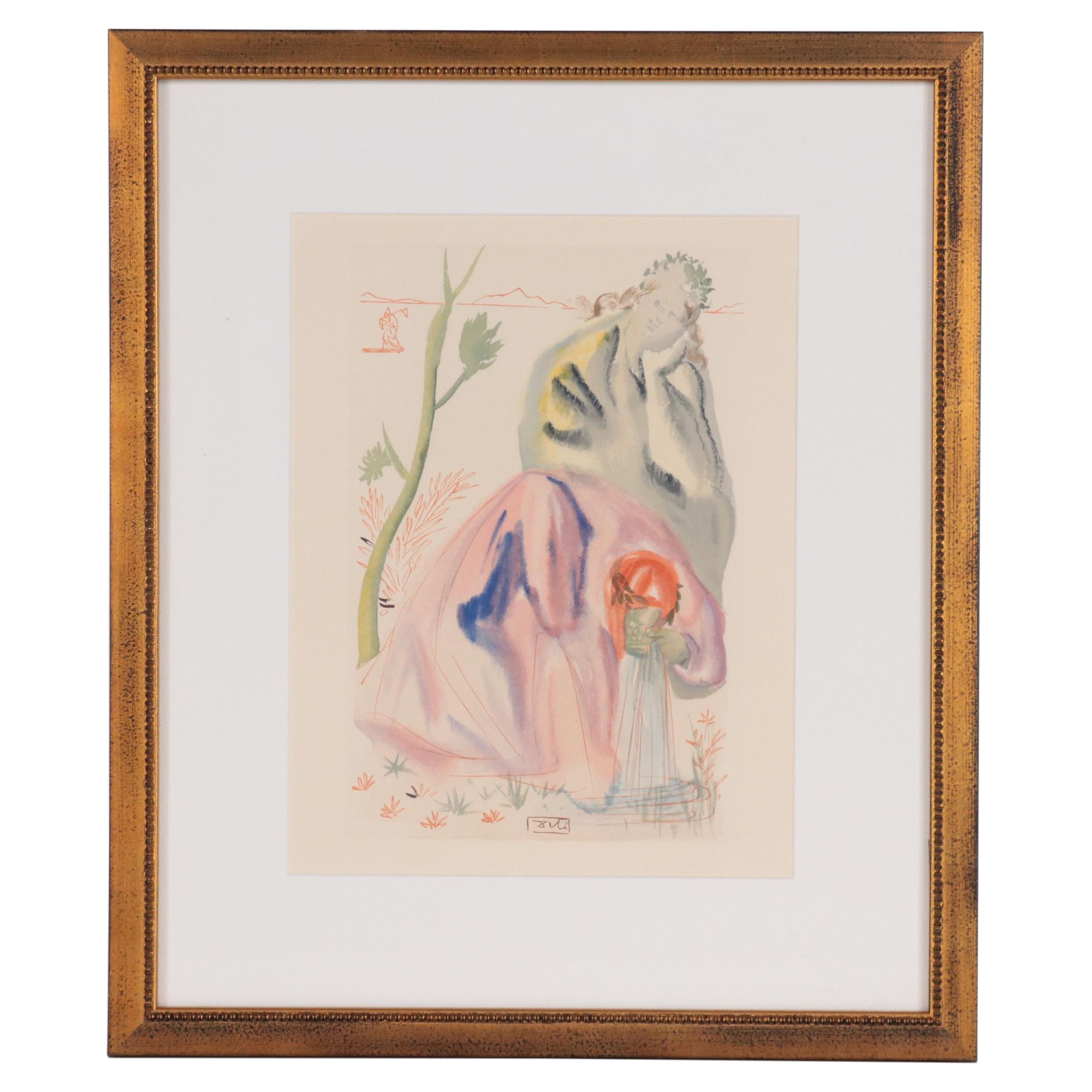 Salvador Dalí Wood Engraving "La source"