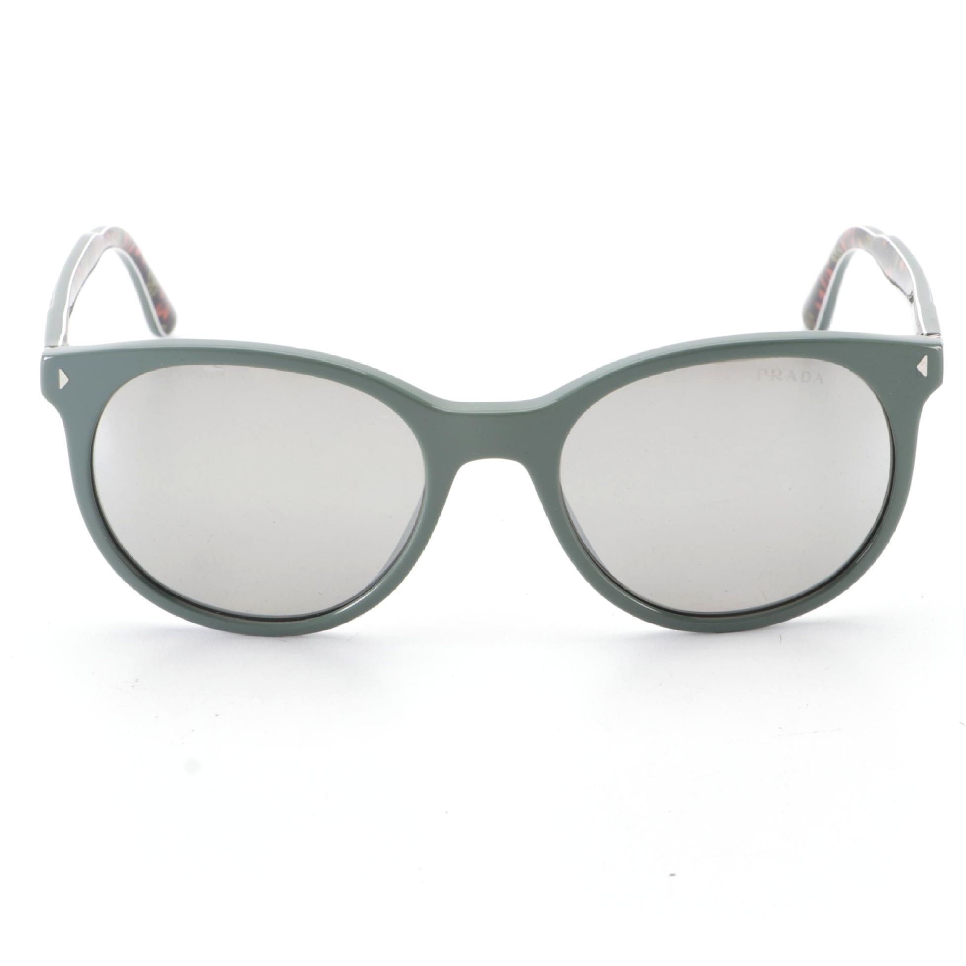Prada SPR 06T Round Sunglasses in Solid Acetate with Case and Box