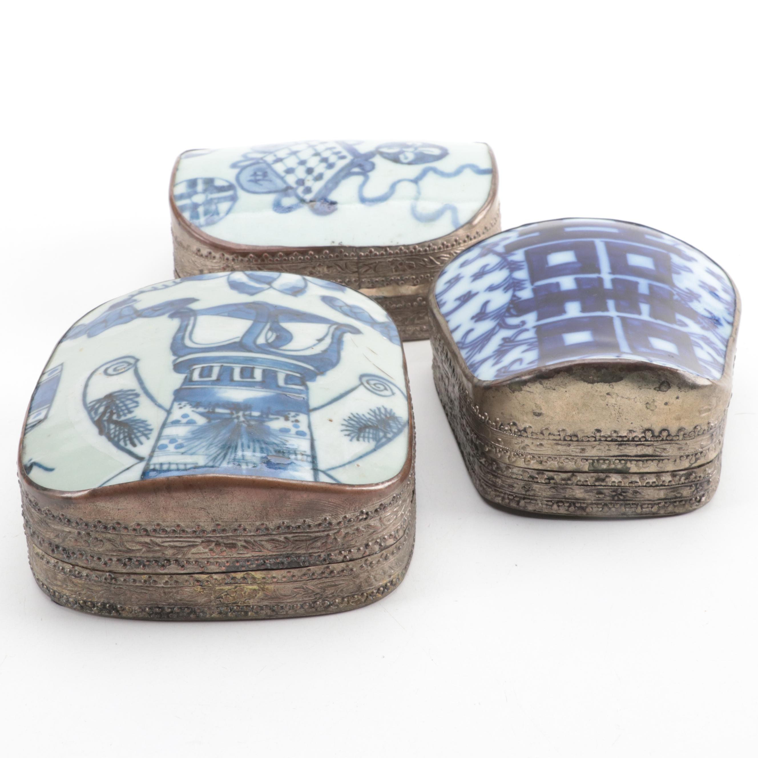 Chinese Porcelain Shard Boxes