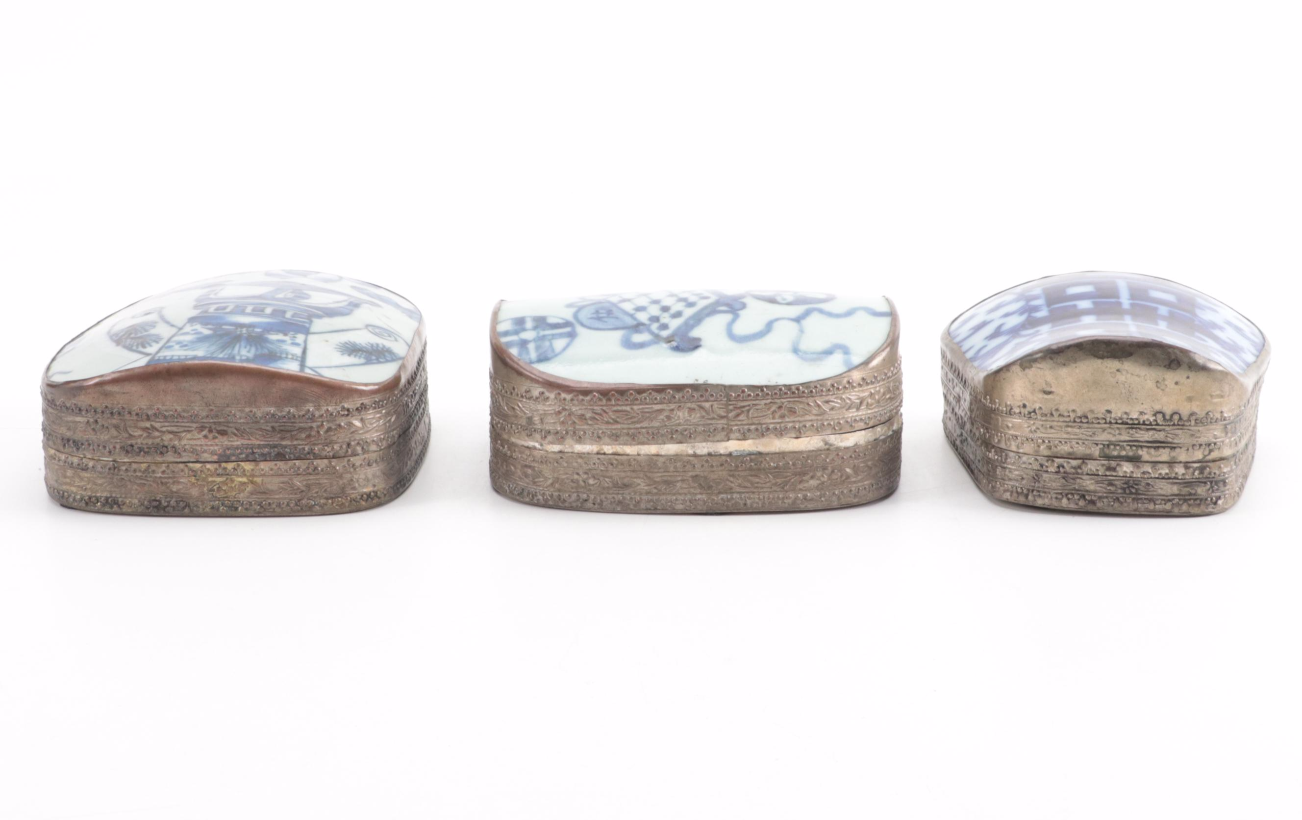 Chinese Porcelain Shard Boxes