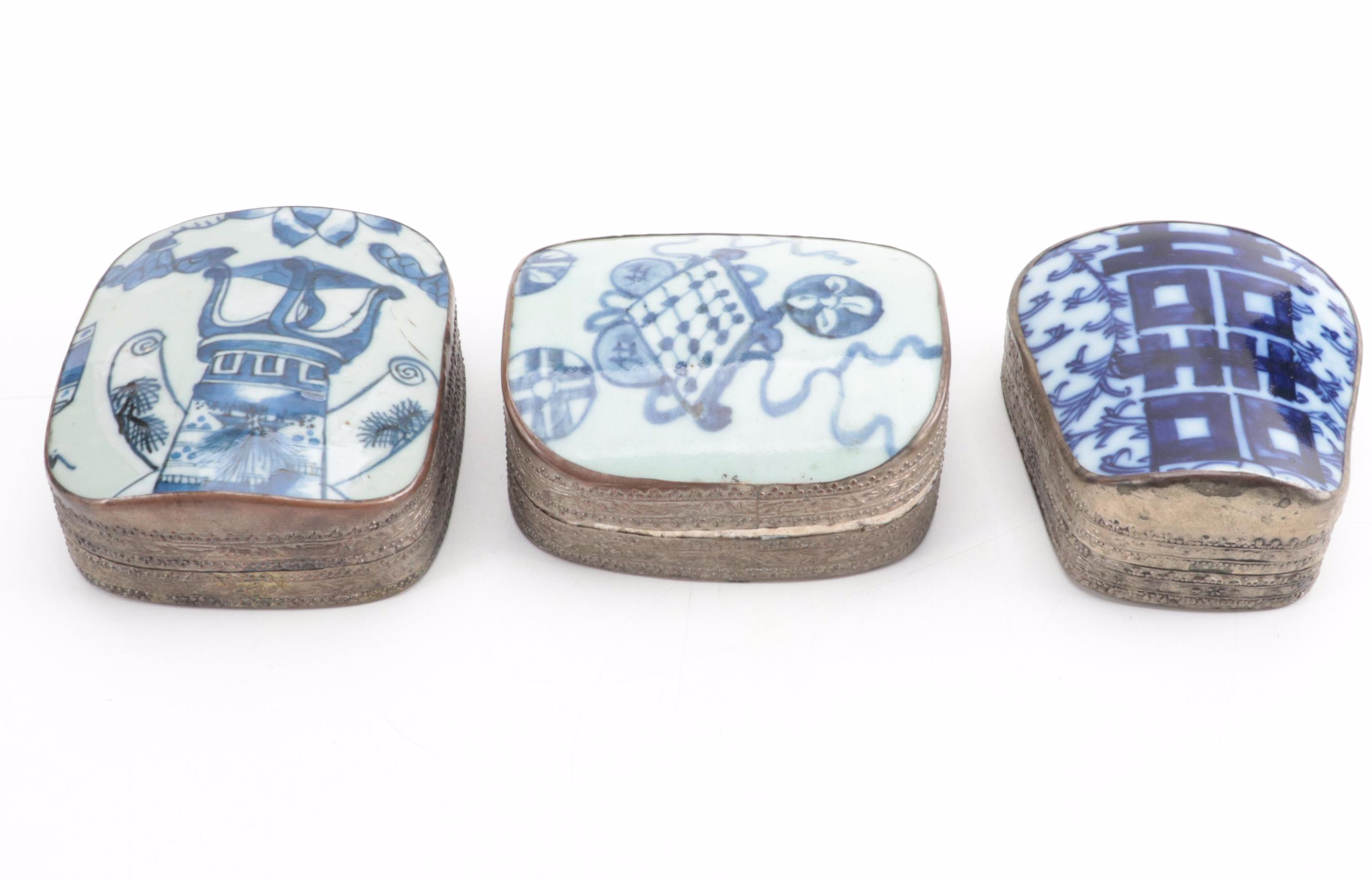 Chinese Porcelain Shard Boxes