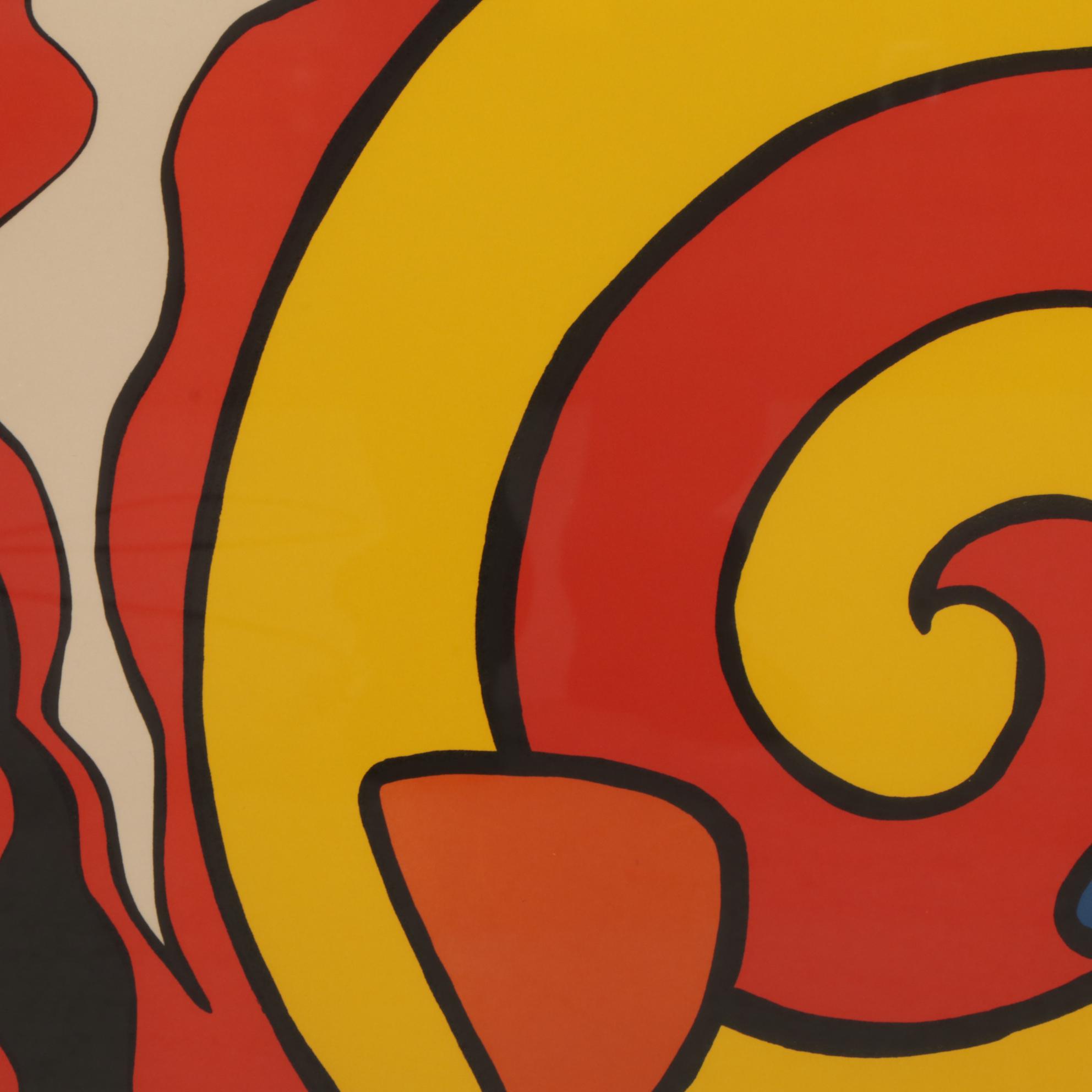 Alexander Calder Color Lithograph "Spirals and Forms," Circa 1965