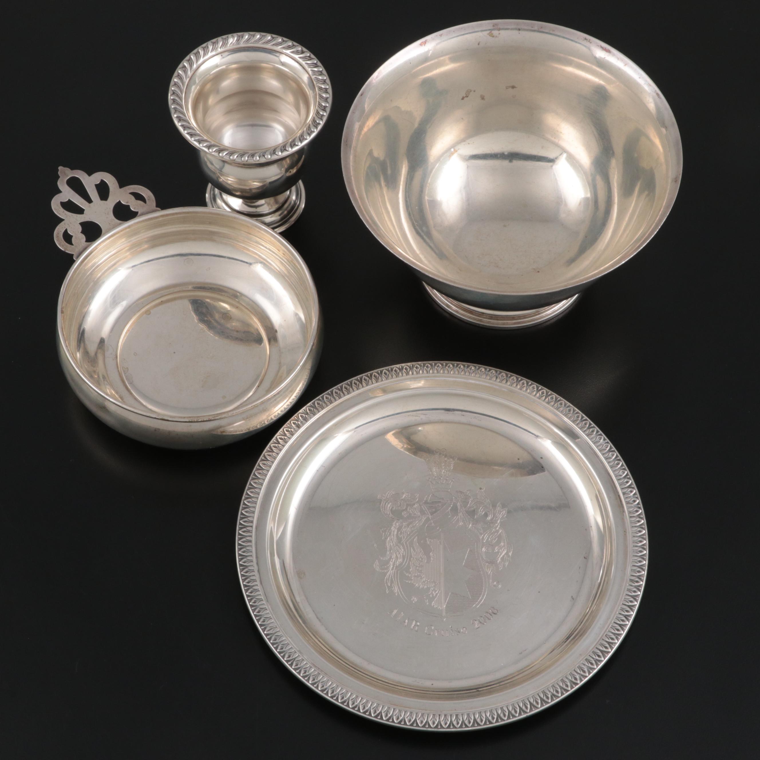 Buccellati Sterling Silver Souvenir Tray and Other Sterling Table Accessories