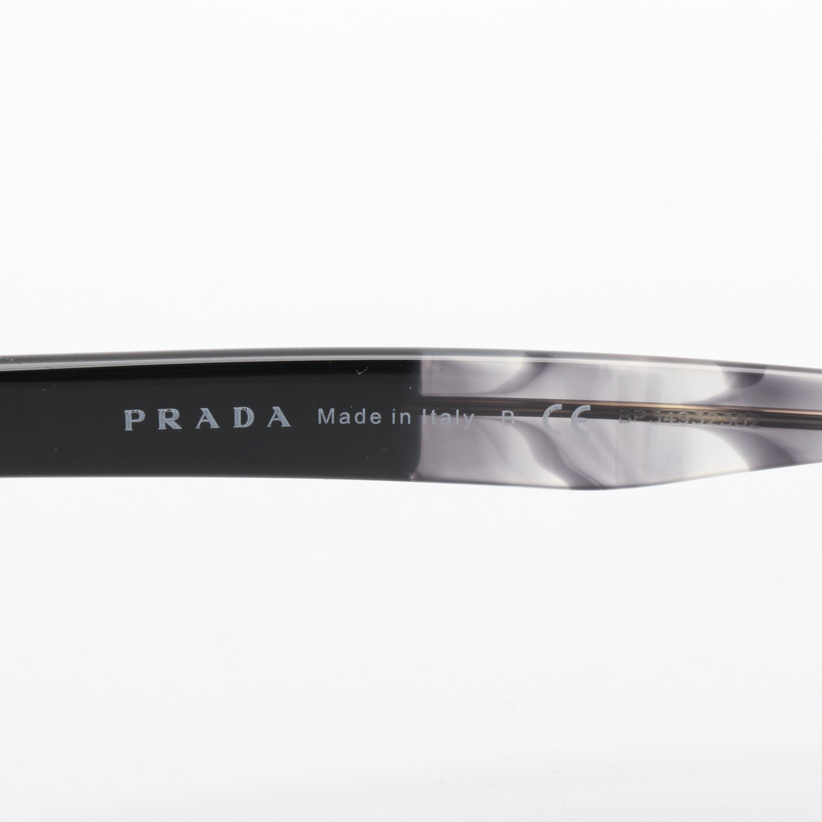 Prada VPR16T Grey Havana Eyeglass Frames with Case and Box